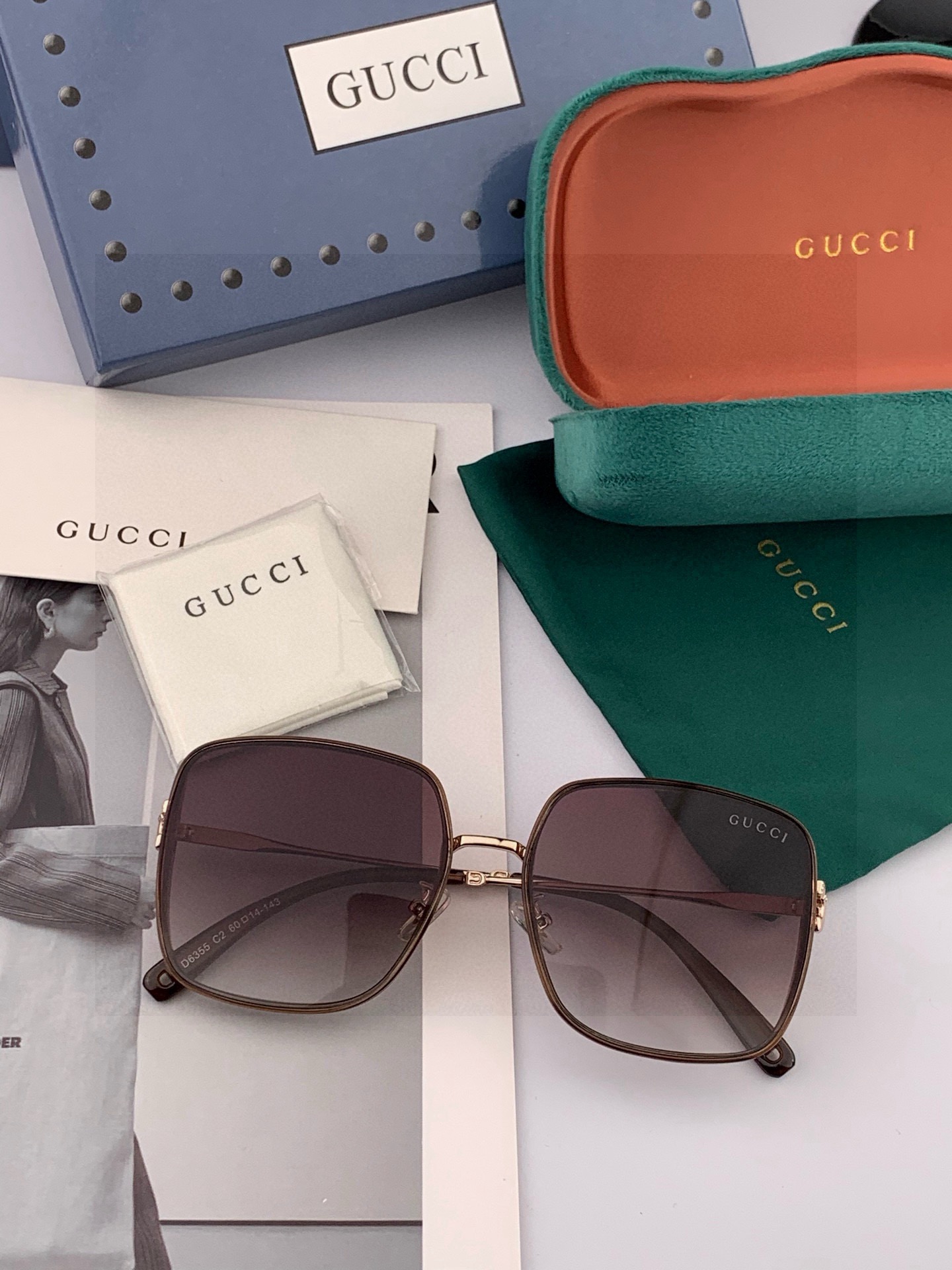 【尼龙偏光系列】GUCCI太阳镜墨圆框设计，不挑脸型，无论搭配大衣还是连衣裙都非常显气质偏光镜片预防紫外