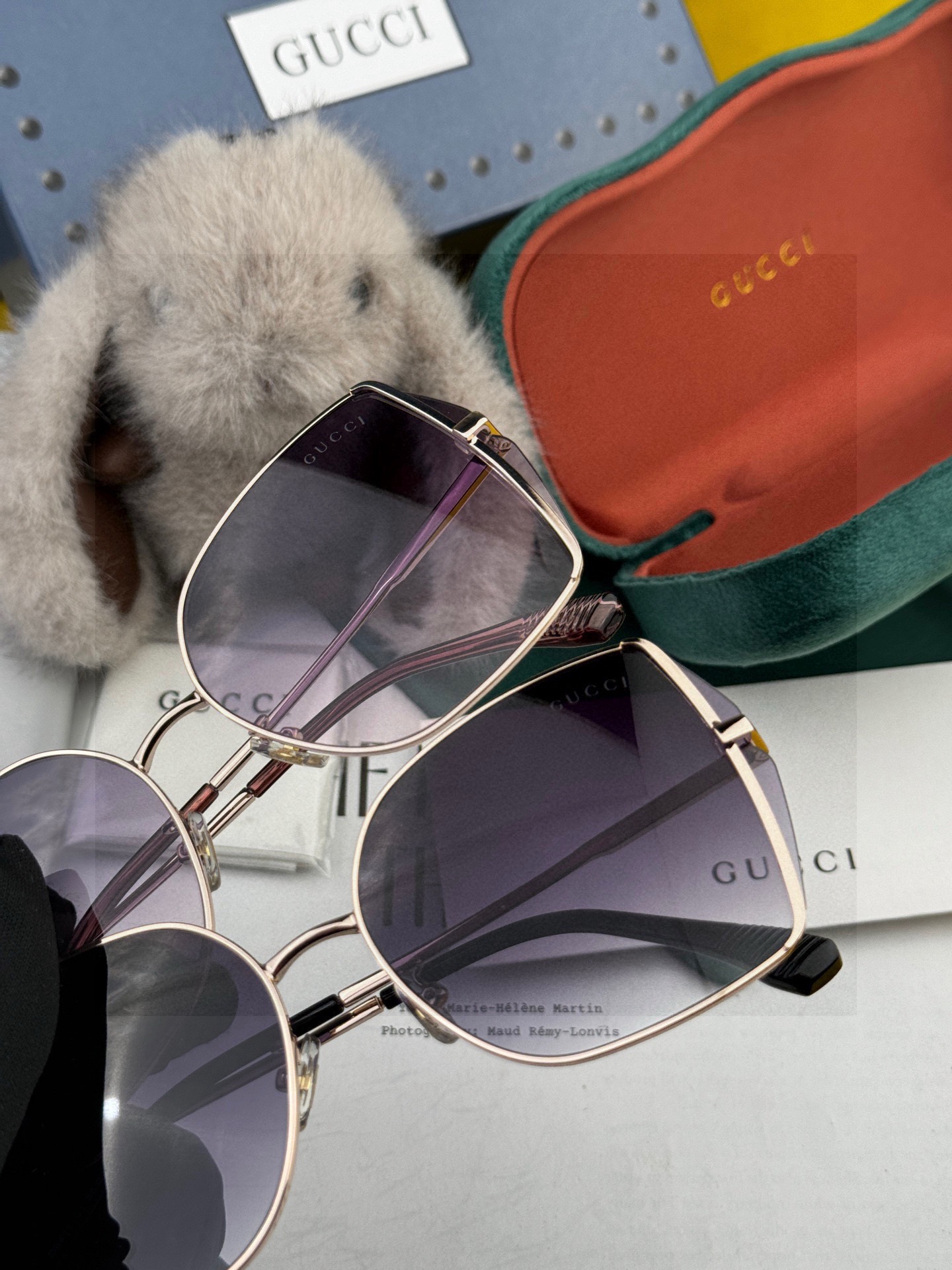 【尼龙偏光系列】GUCCI无框太阳镜墨多边形设计，不挑脸型，无论搭配大衣还是连衣裙都非常显气质尼龙偏光镜