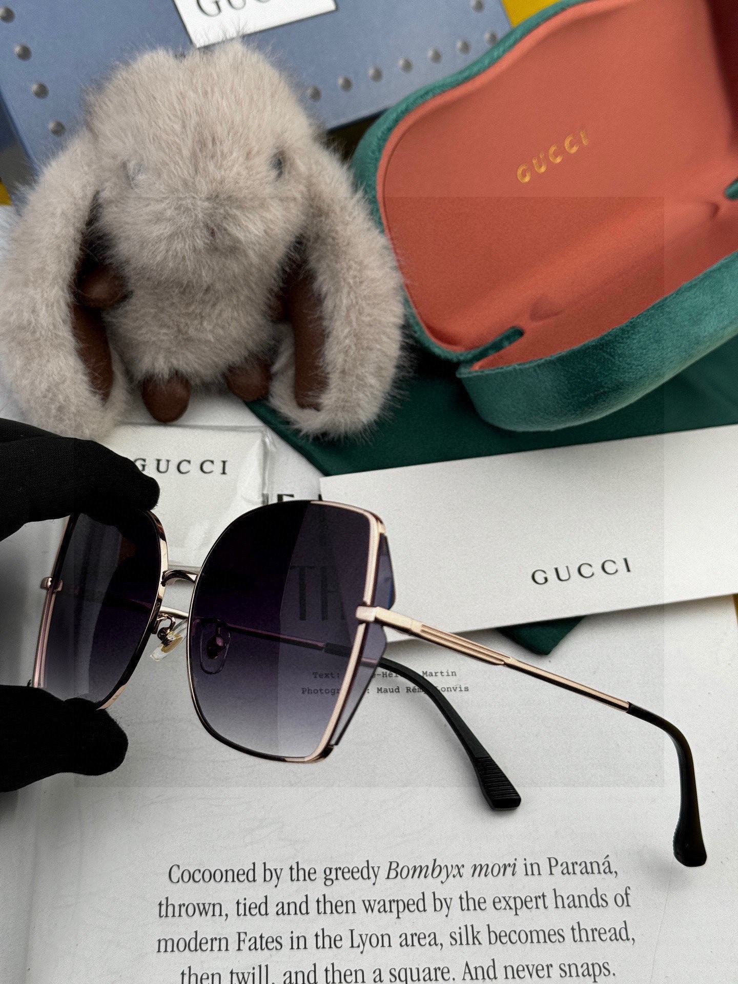 【尼龙偏光系列】GUCCI无框太阳镜墨多边形设计，不挑脸型，无论搭配大衣还是连衣裙都非常显气质尼龙偏光镜