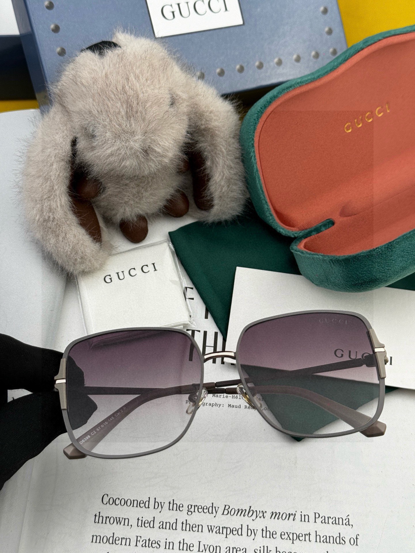 【尼龙偏光系列】GUCCI无框太阳镜墨多边形设计，不挑脸型，无论搭配大衣还是连衣裙都非常显气质尼龙偏光镜