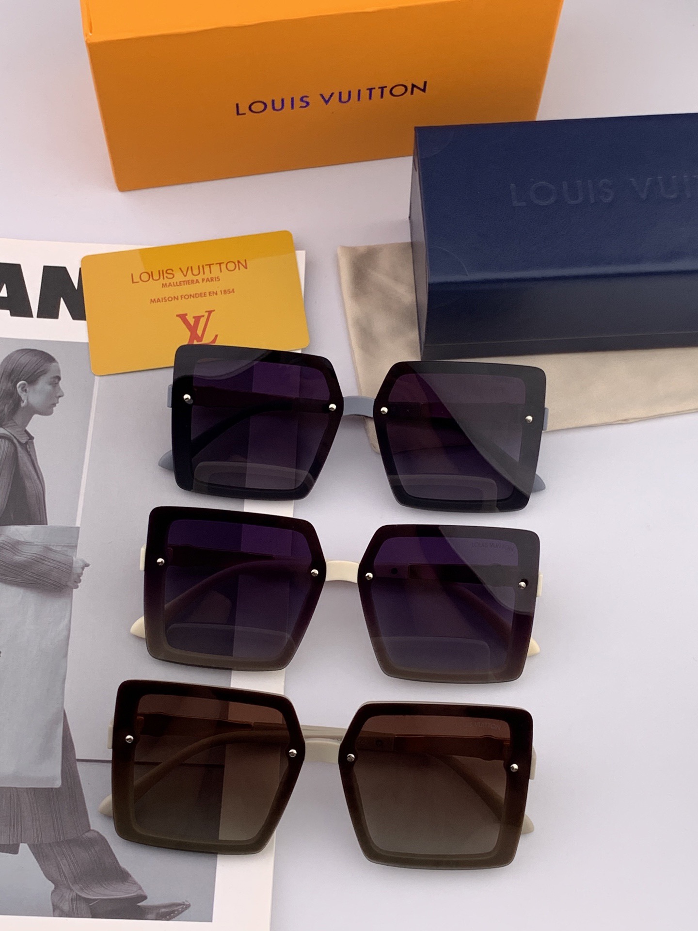 【TR偏光系列】lv大框太阳镜墨镜经典的方框设计，不挑脸型，无论搭配大衣还是连衣裙都非常显气质偏光镜片预