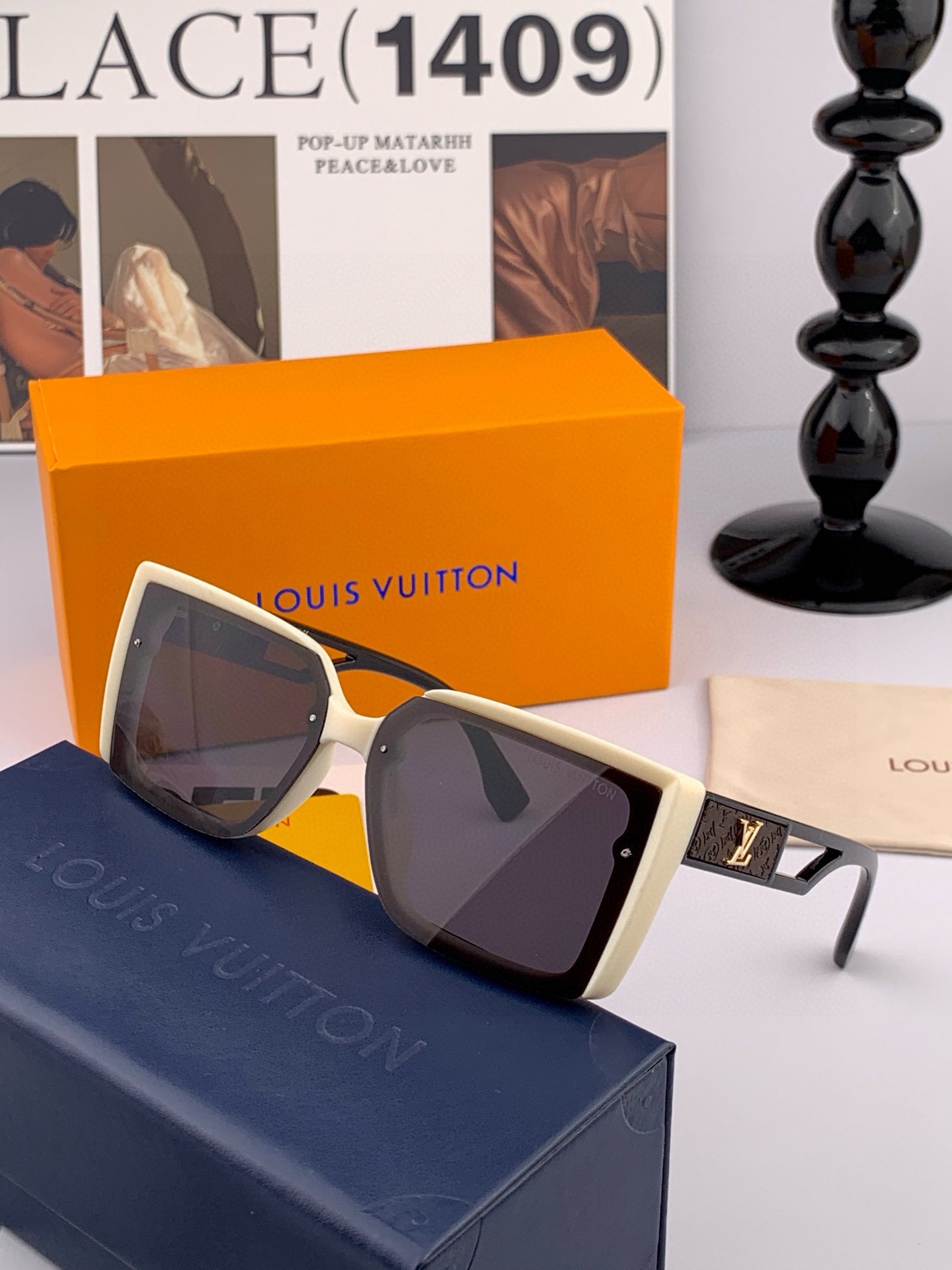 【TR偏光系列】lv大框太阳镜墨镜经典的方框设计，不挑脸型，无论搭配大衣还是连衣裙都非常显气质偏光镜片预