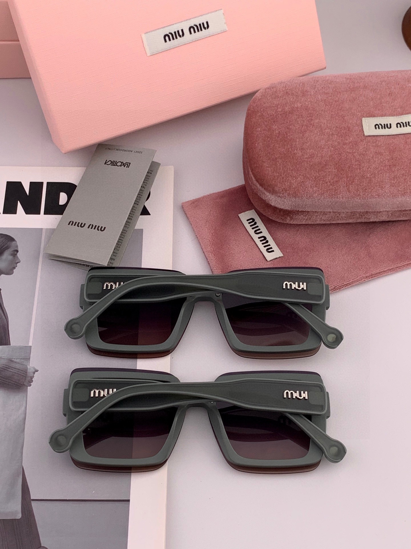 🔺 【缪缪 TR偏光太阳镜】2025开春新款 潮流爆款 时尚方框偏光太阳镜 高品质 佩戴舒适 网红潮款墨