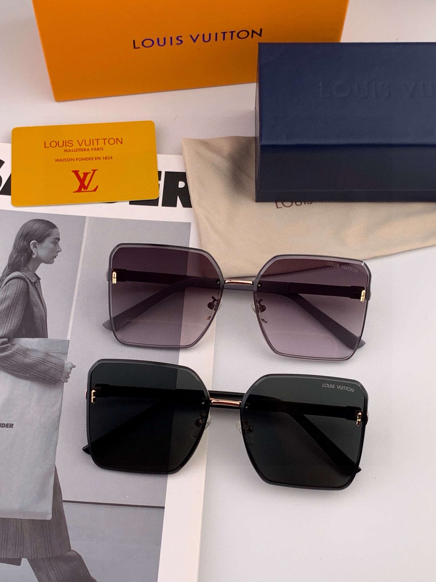 【TR尼龙偏光系列】lv大框太阳镜墨镜经典的方框设计，不挑脸型，无论搭配大衣还是连衣裙都非常显气质尼龙偏