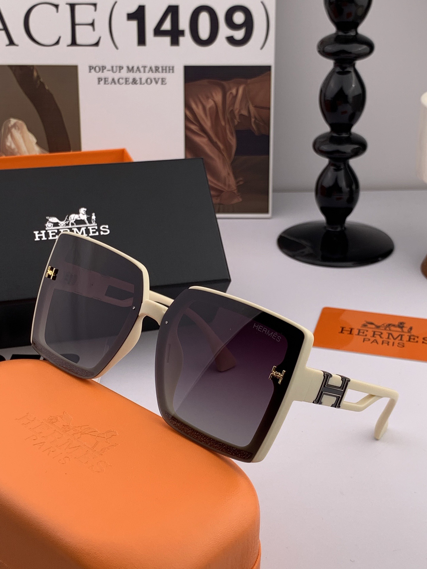 【TR偏光系列】爱马仕 经典的方框设计，不挑脸型，无论搭配大衣还是连衣裙都非常显气质尼龙偏光镜片预防紫外