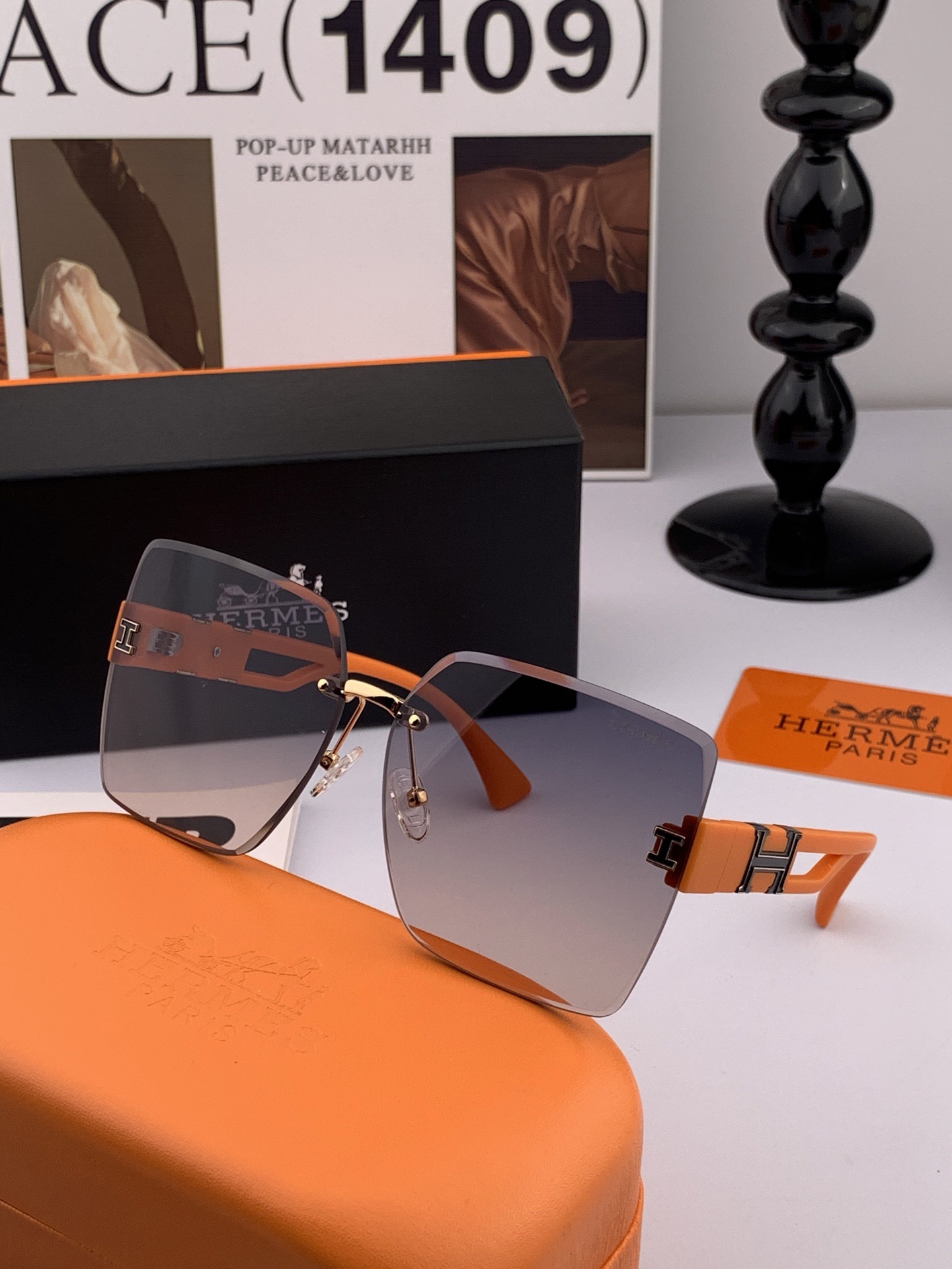 【TR偏光系列】爱马仕 经典的方框设计，不挑脸型，无论搭配大衣还是连衣裙都非常显气质尼龙偏光镜片预防紫外