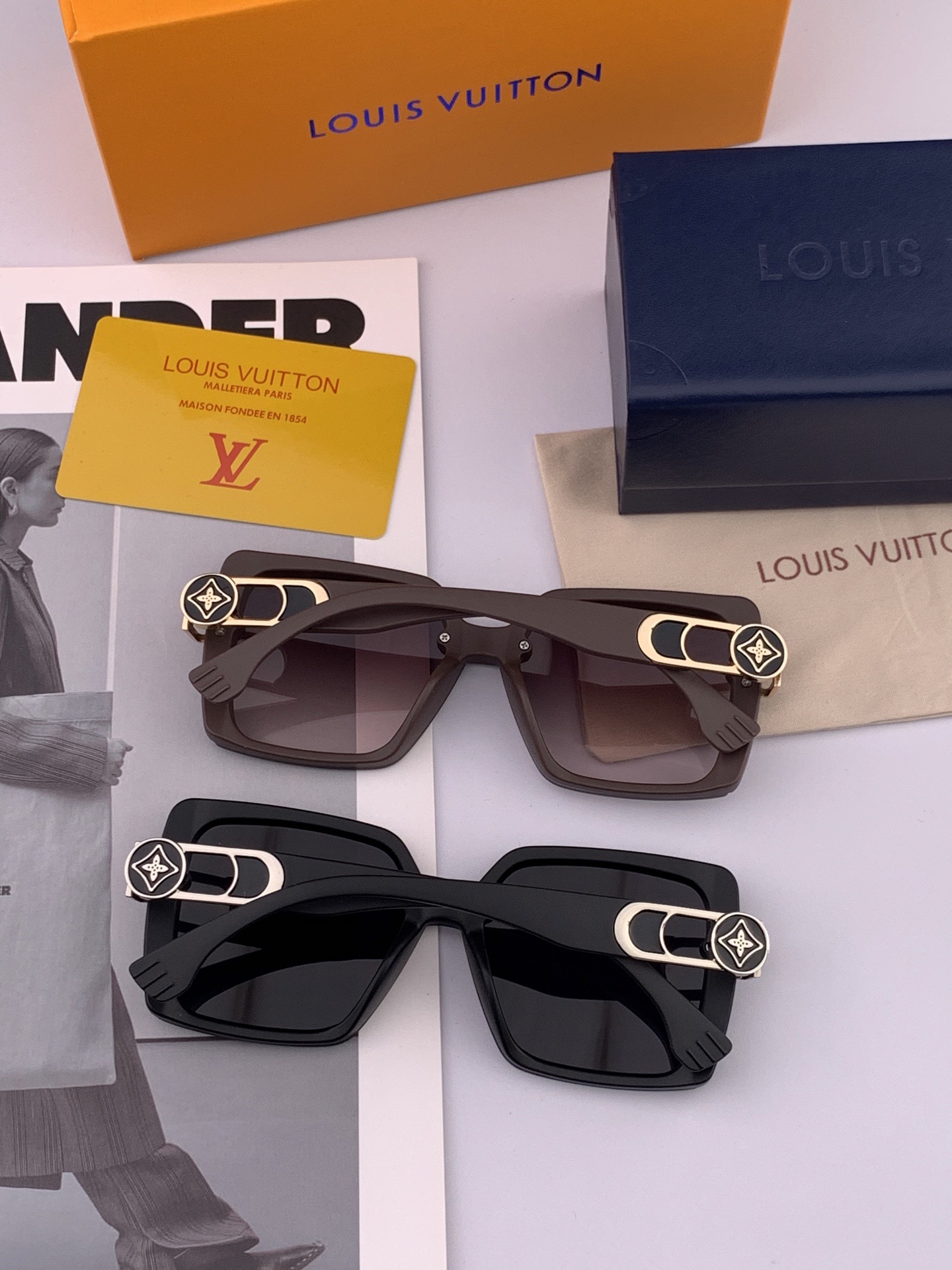 【TR偏光系列】lv大框太阳镜墨镜经典的方框设计，不挑脸型，无论搭配大衣还是连衣裙都非常显气质偏光镜片预