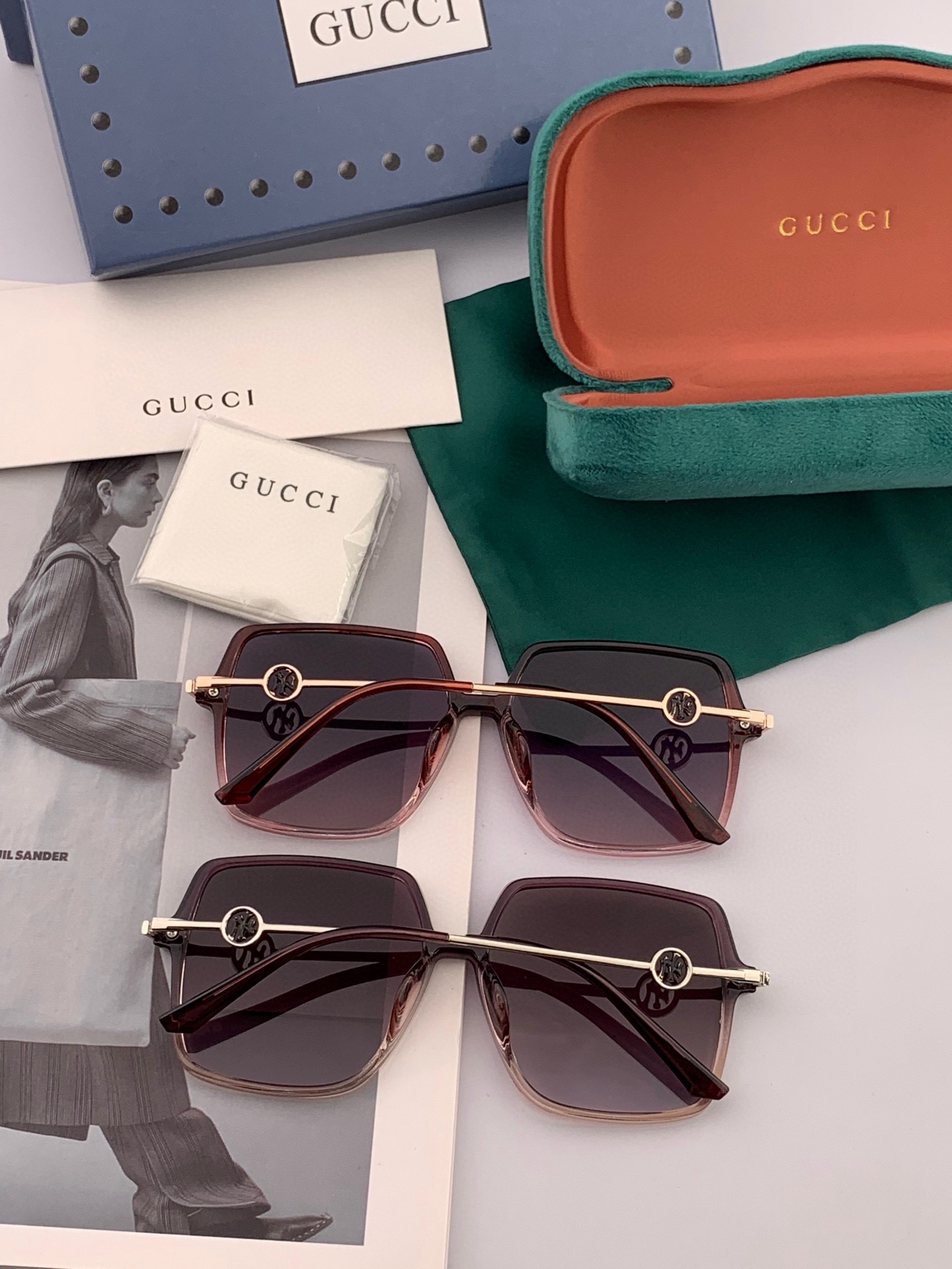 GUCCI 2025开春新款太阳镜 各路网红纷纷带起气场满分‼️ 俏皮甜美.上脸效果更佳.金属质感超好 