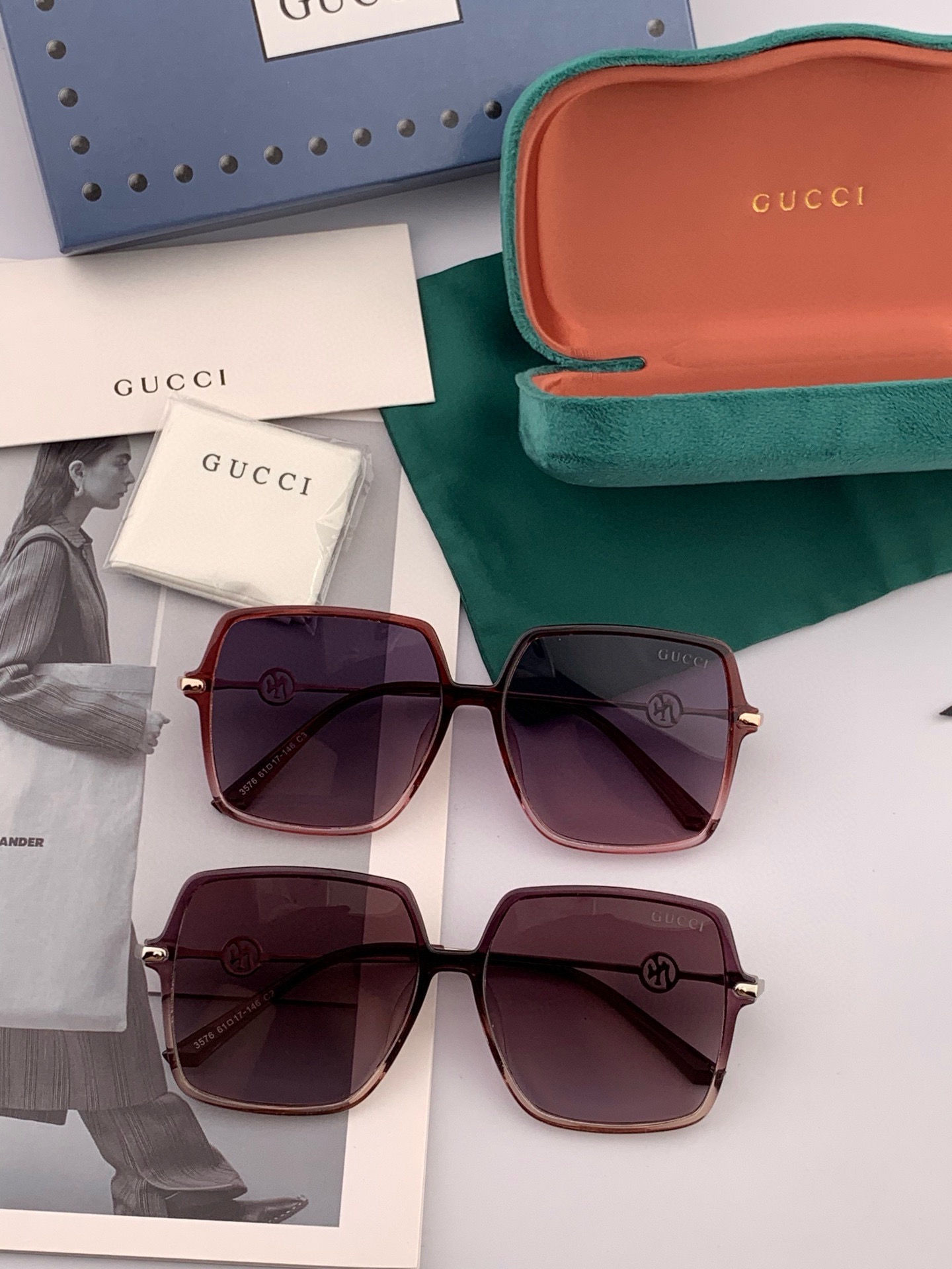 GUCCI 2025开春新款太阳镜 各路网红纷纷带起气场满分‼️ 俏皮甜美.上脸效果更佳.金属质感超好 