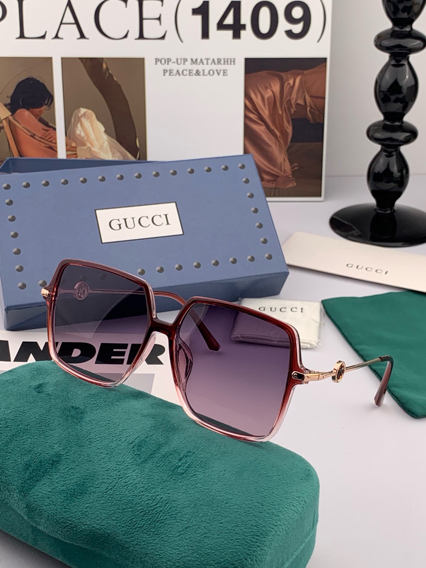 GUCCI 2025开春新款太阳镜 各路网红纷纷带起气场满分‼️ 俏皮甜美.上脸效果更佳.金属质感超好 