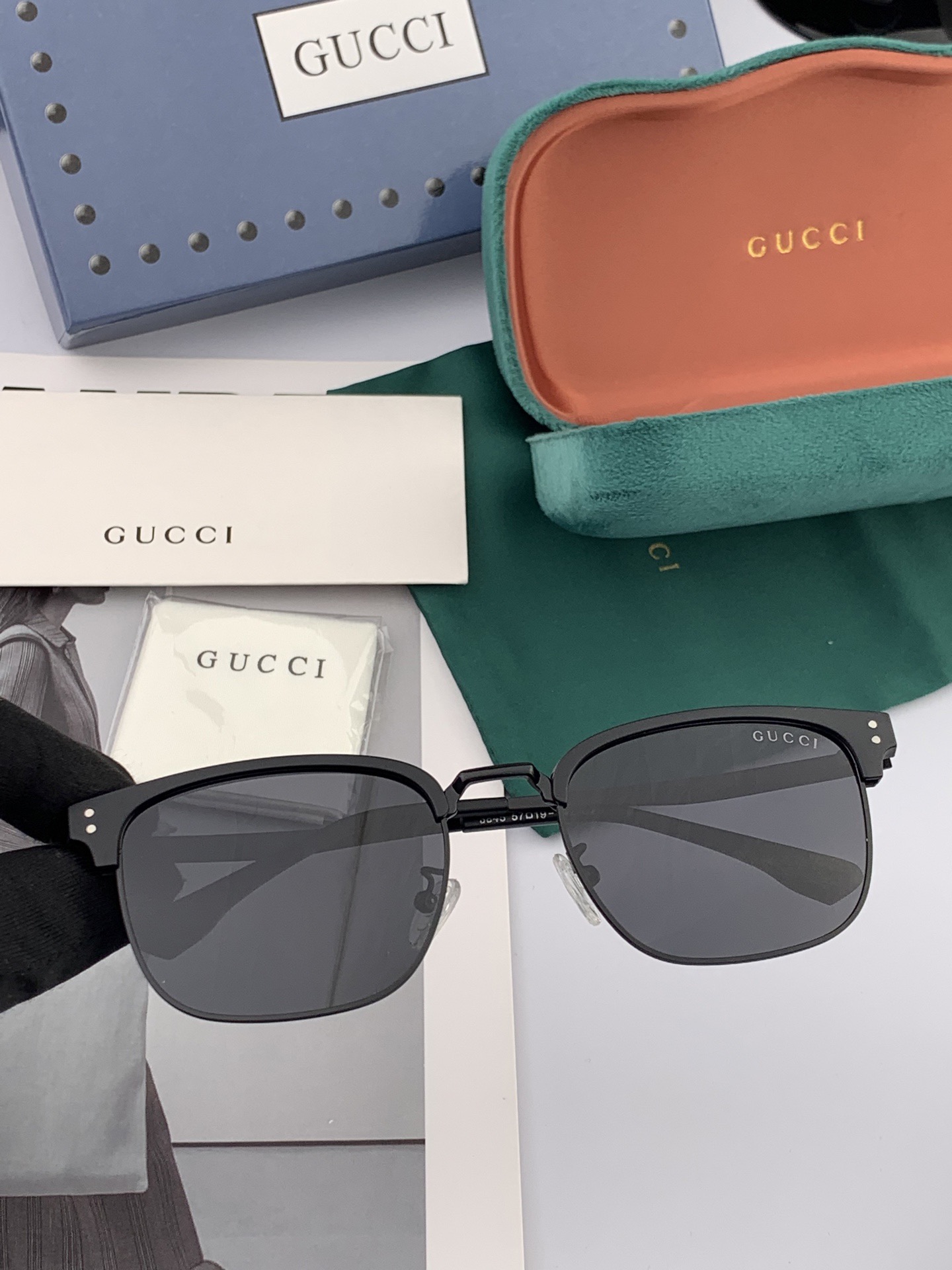 🔺 【GUCCI-偏光太阳镜】2025开春新款 潮流爆款 时尚方框偏光太阳镜 高品质 佩戴舒适 网红潮款