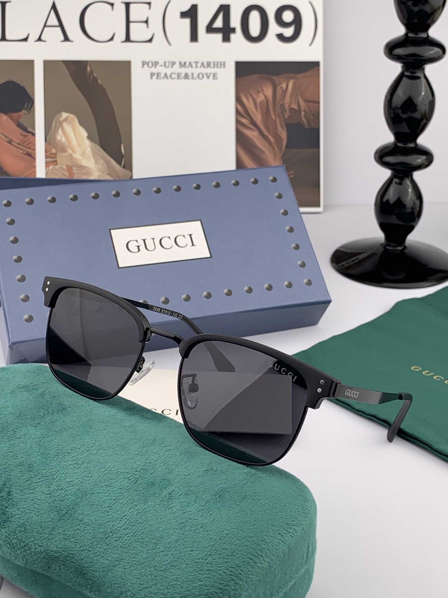 🔺 【GUCCI-偏光太阳镜】2025开春新款 潮流爆款 时尚方框偏光太阳镜 高品质 佩戴舒适 网红潮款