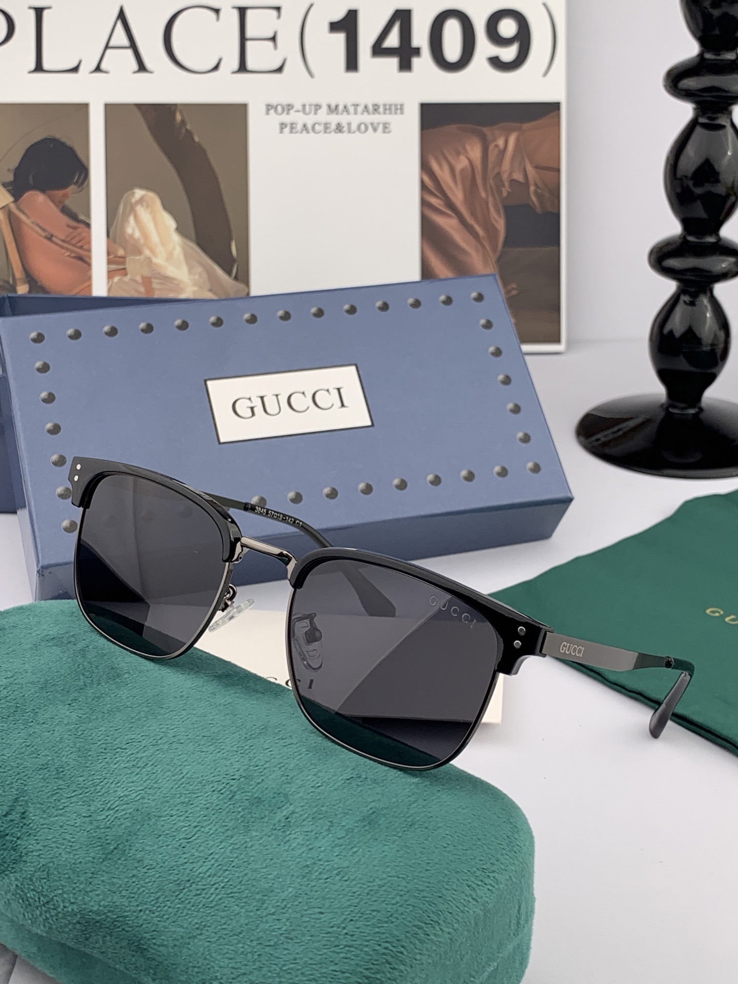 🔺 【GUCCI-偏光太阳镜】2025开春新款 潮流爆款 时尚方框偏光太阳镜 高品质 佩戴舒适 网红潮款