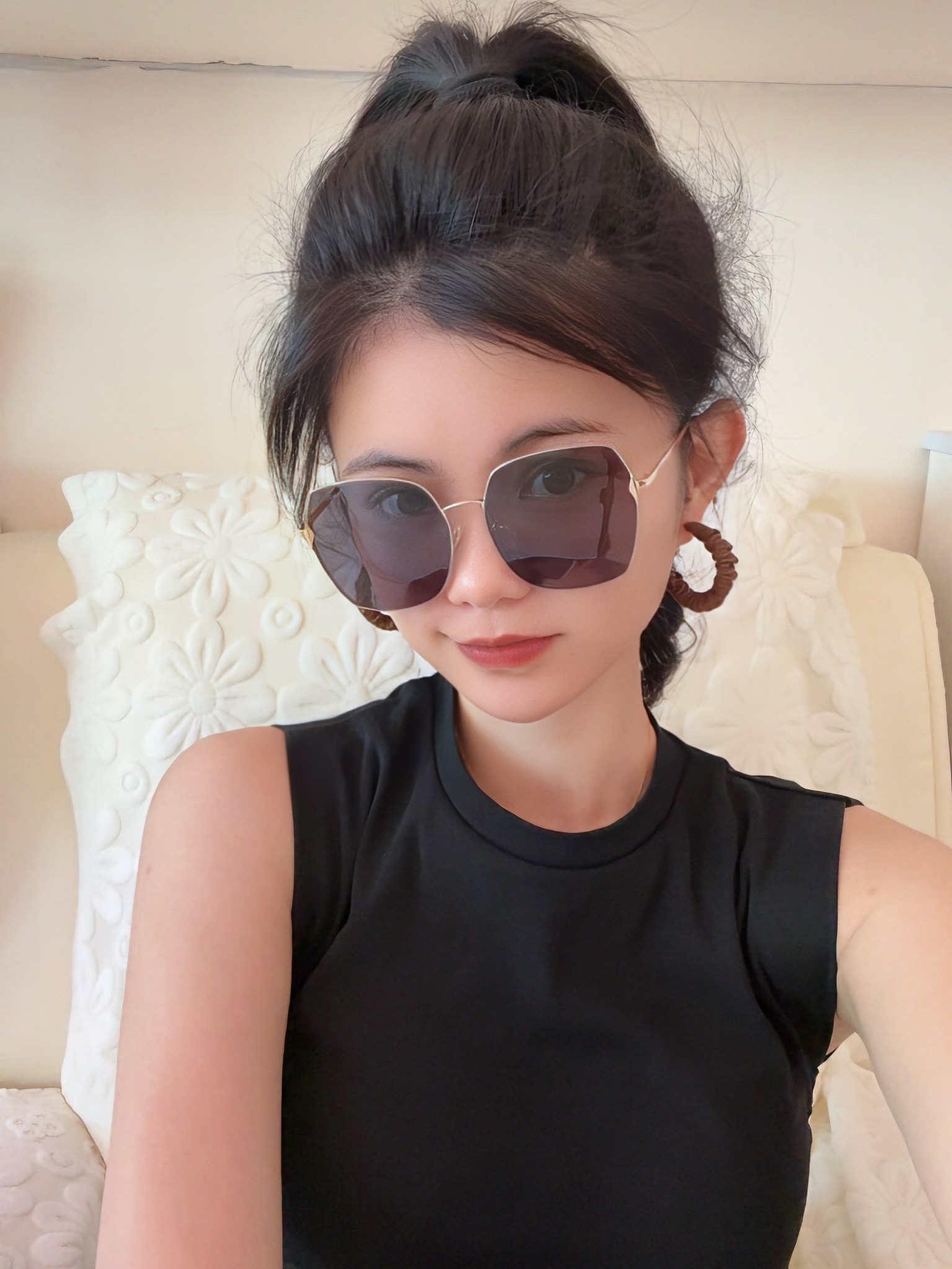 【CHANEL】香奈儿 新款尼龙偏光太眼镜，无框钻石 切边更有质感，大气女人范儿，大脸小脸都好看 ！型号