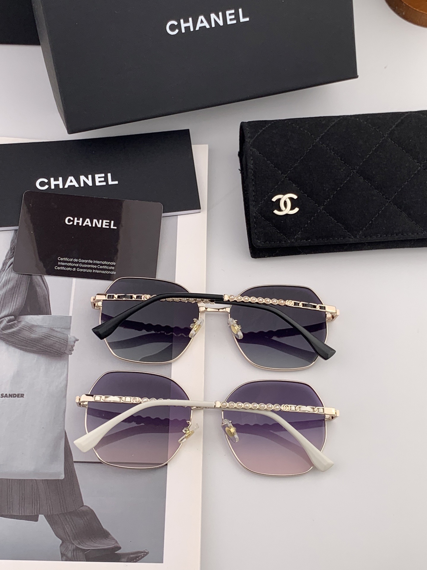 【CHANEL】香奈儿 新款尼龙偏光太眼镜，无框钻石 切边更有质感，大气女人范儿，大脸小脸都好看 ！型号