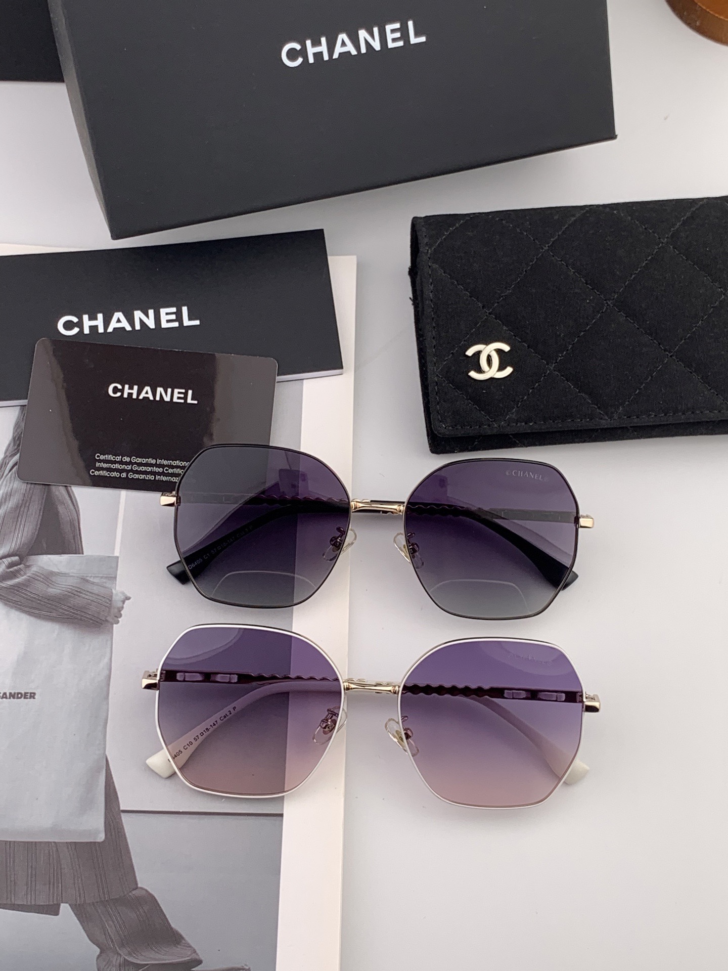 【CHANEL】香奈儿 新款尼龙偏光太眼镜，无框钻石 切边更有质感，大气女人范儿，大脸小脸都好看 ！型号