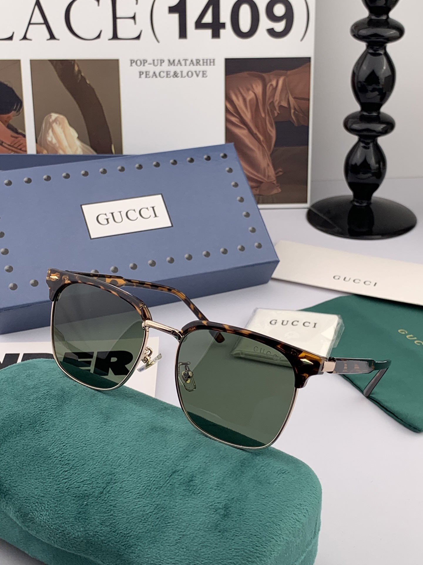 🔺 【GUCCI-偏光太阳镜】2025开春新款 潮流爆款 时尚方框偏光太阳镜 高品质 佩戴舒适 网红潮款