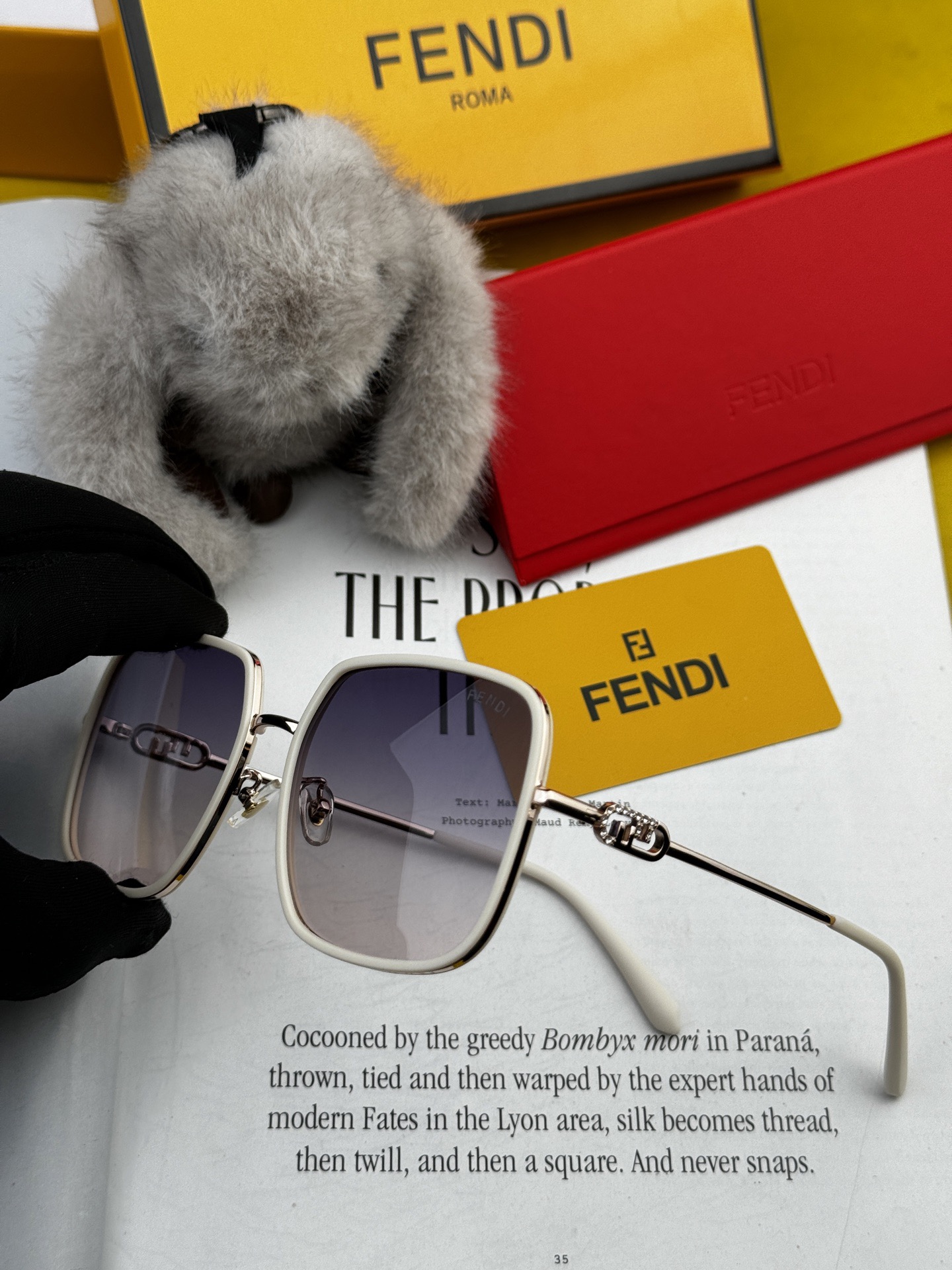 🔺 【芬迪】2025开春新款 潮流爆款 时尚方框偏光太阳镜 高品质 佩戴舒适 网红潮款墨镜 女士高清偏光