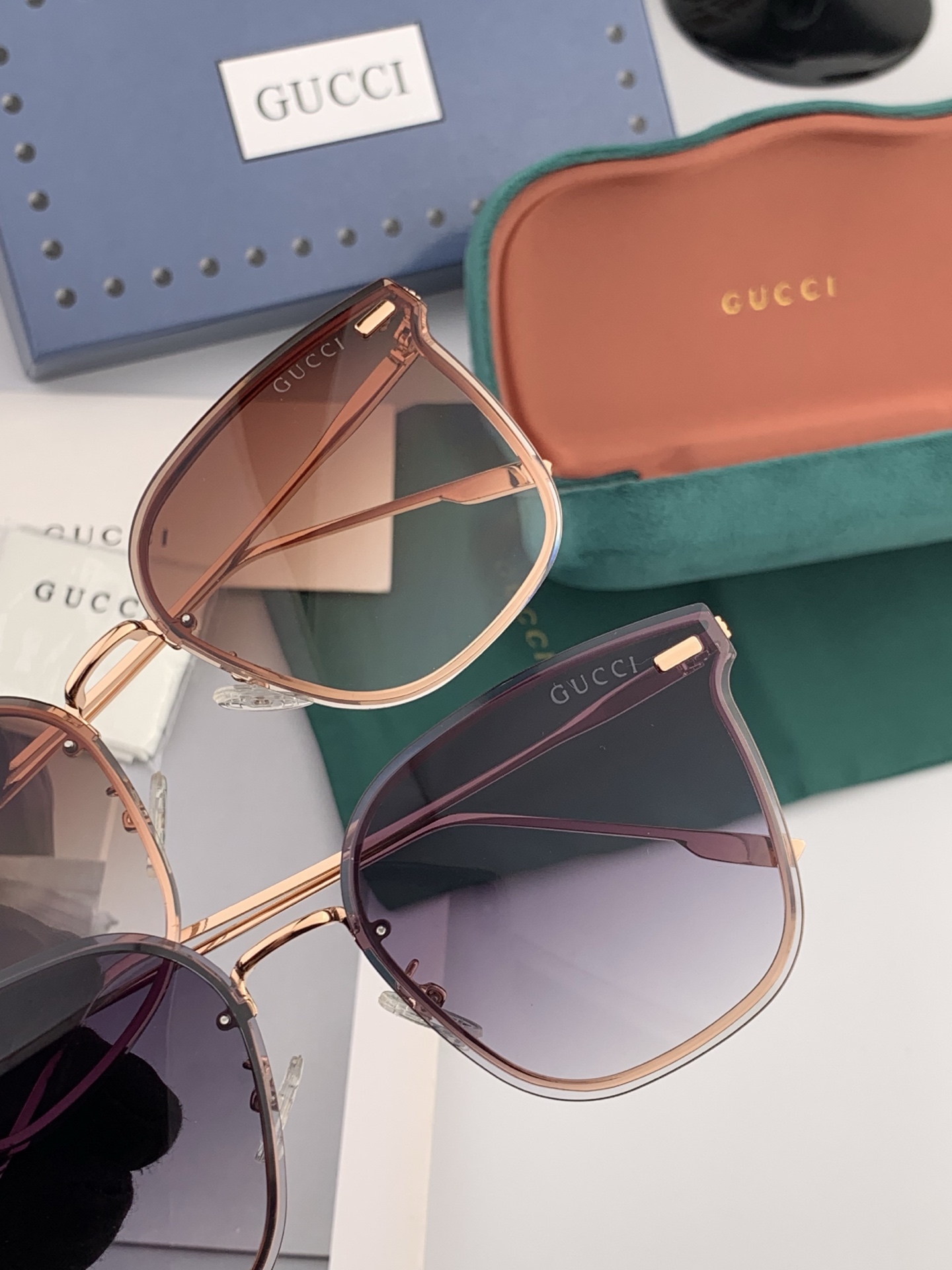 🔺 【GUCCI】开春新款 潮流爆款 时尚方框太阳镜 高品质 佩戴舒适 网红潮款墨镜 型号：G4999