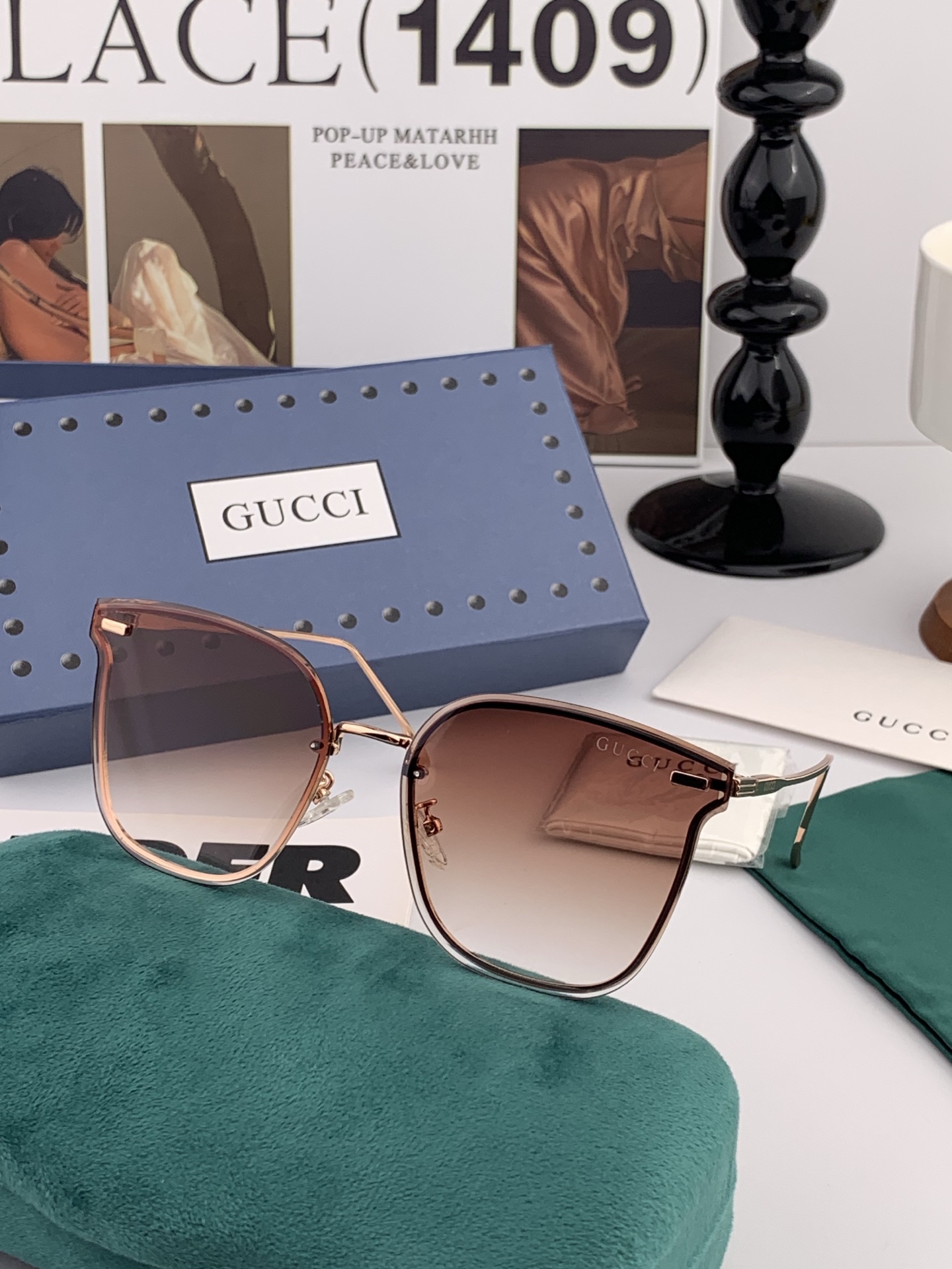 🔺 【GUCCI】开春新款 潮流爆款 时尚方框太阳镜 高品质 佩戴舒适 网红潮款墨镜 型号：G4999