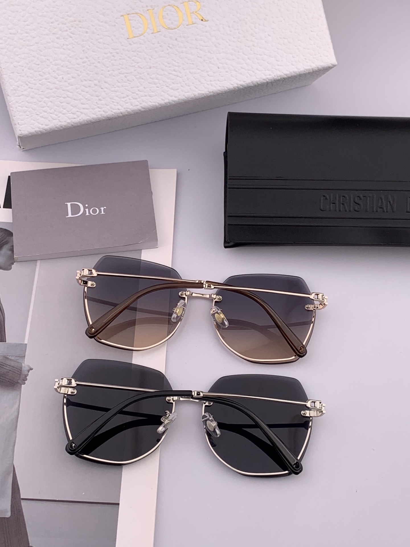 【尼龙偏光系列】DIOR无框太阳镜墨多边形设计，不挑脸型，无论搭配大衣还是连衣裙都非常显气质尼龙偏光镜片