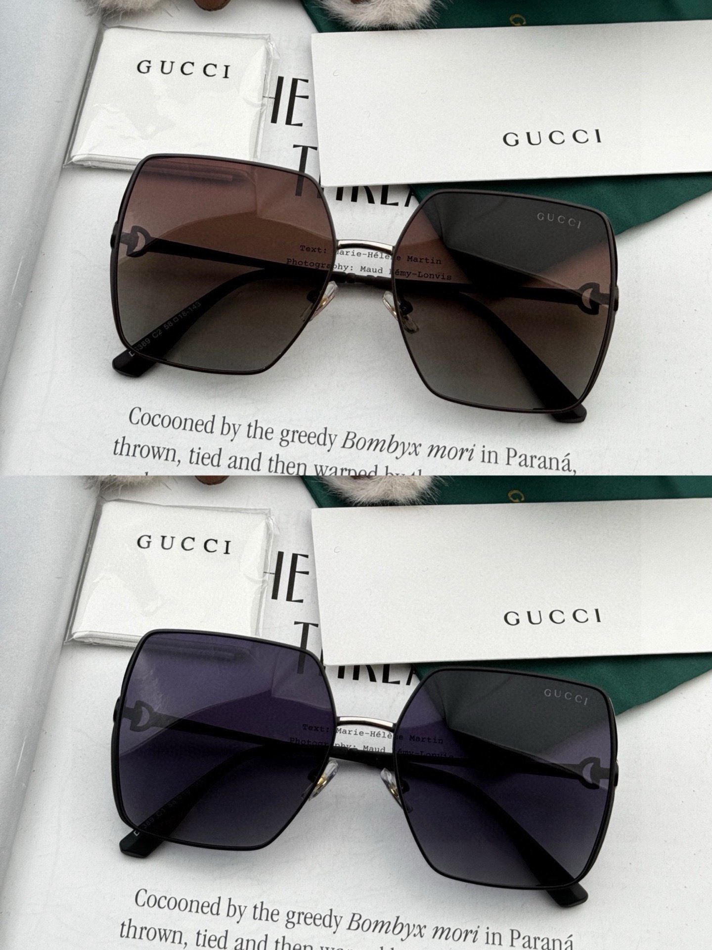 🔺 【GUCCI】开春新款 潮流爆款 时尚方框偏光太阳镜 高品质 佩戴舒适 网红潮款墨镜 女士高清偏光太