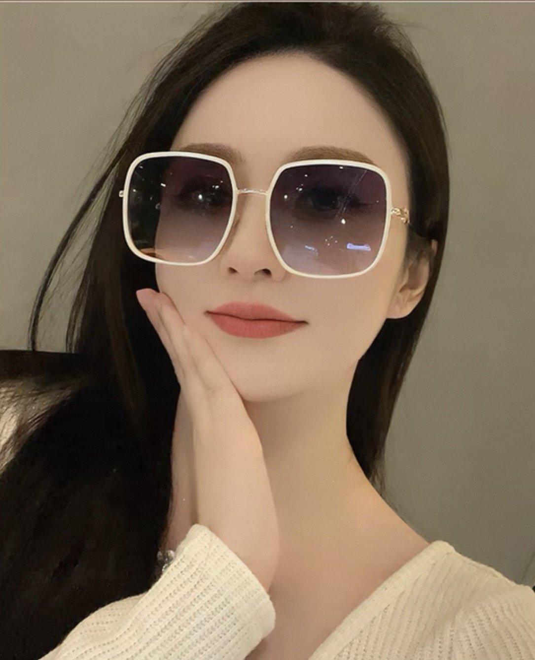 🔺 【芬迪】开春新款 潮流爆款 时尚方框偏光太阳镜 高品质 佩戴舒适 网红潮款墨镜 女士高清偏光太阳镜🕶