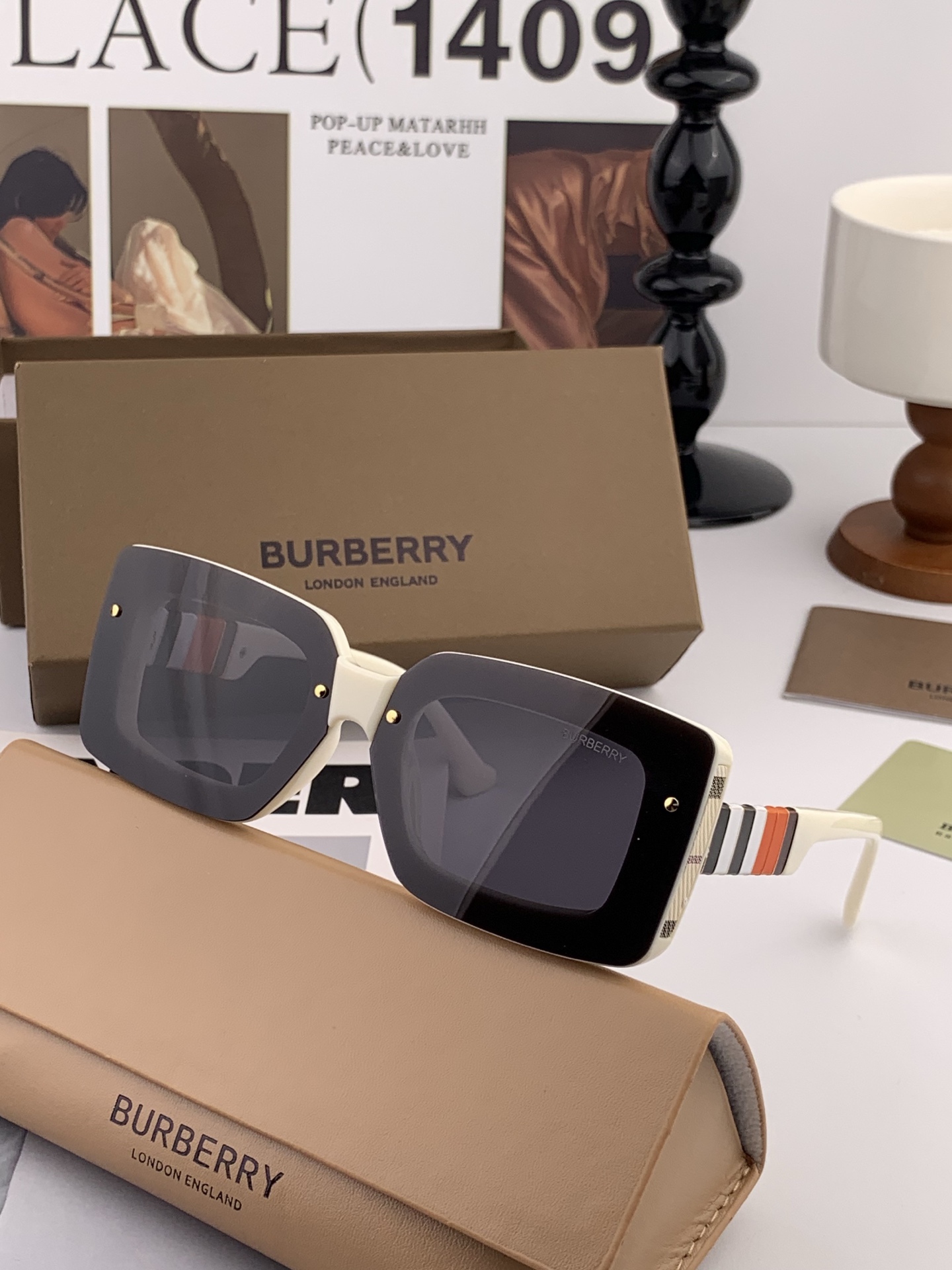 【偏光系列太阳镜】🎈原版出货 巴宝莉网红超爆款💙经典奢华全球风[强][酷][亲亲] 时尚方框太阳镜[得意