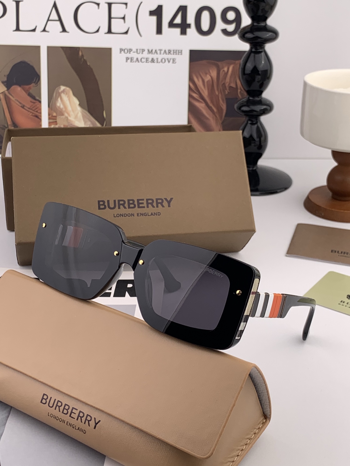 【偏光系列太阳镜】🎈原版出货 巴宝莉网红超爆款💙经典奢华全球风[强][酷][亲亲] 时尚方框太阳镜[得意