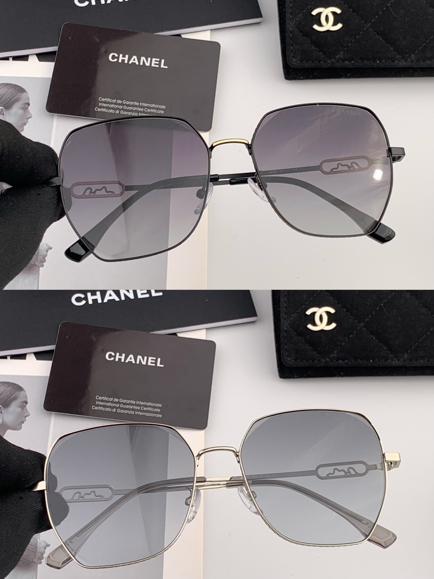 【CHANEL】香奈儿 新款尼龙偏光太眼镜，无框钻石 切边更有质感，大气女人范儿，大脸小脸都好看 ！型号