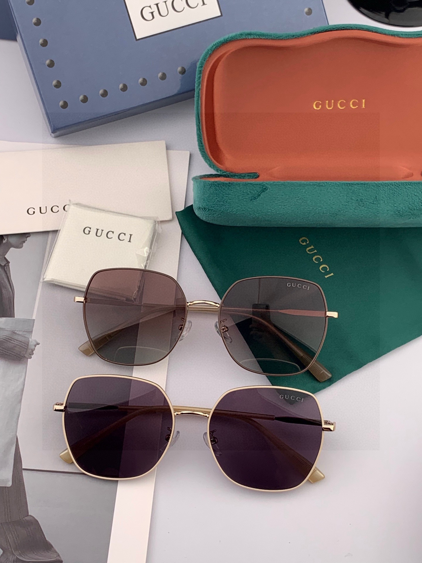 🔺 【GUCCI-偏光太阳镜】开春新款 潮流爆款 时尚圆框偏光太阳镜 高品质 佩戴舒适 网红潮款墨镜 女