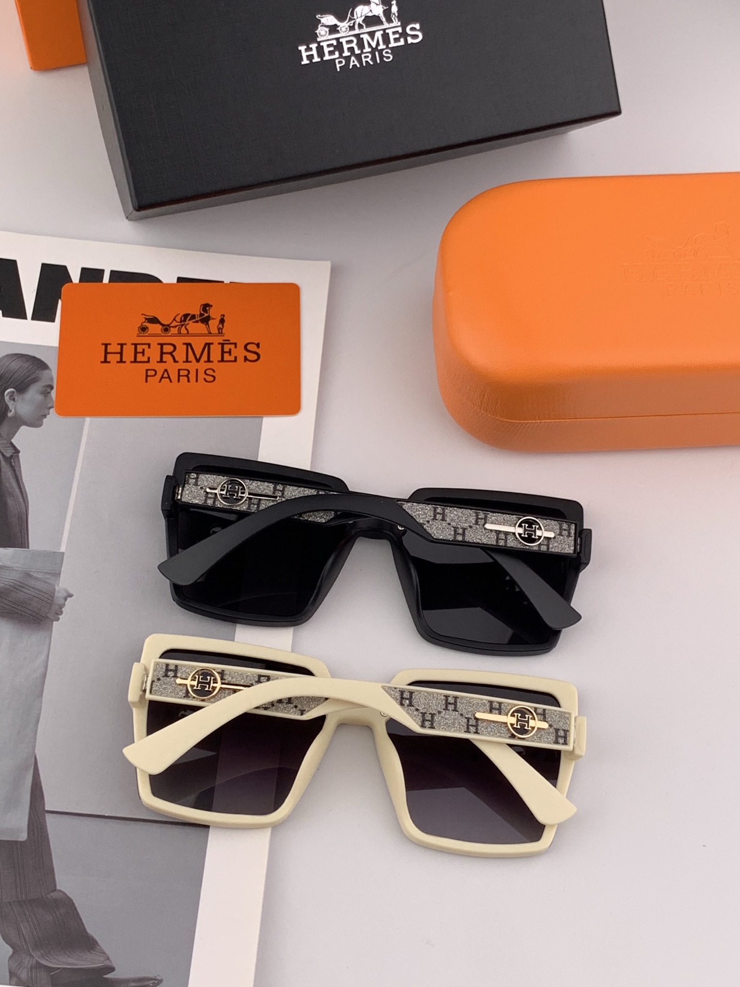 新款 爱马仕女士偏光太阳镜🕶️ 宝丽来高清镜片🎉高品质TR-90镜框 时尚百搭！型号：H7200