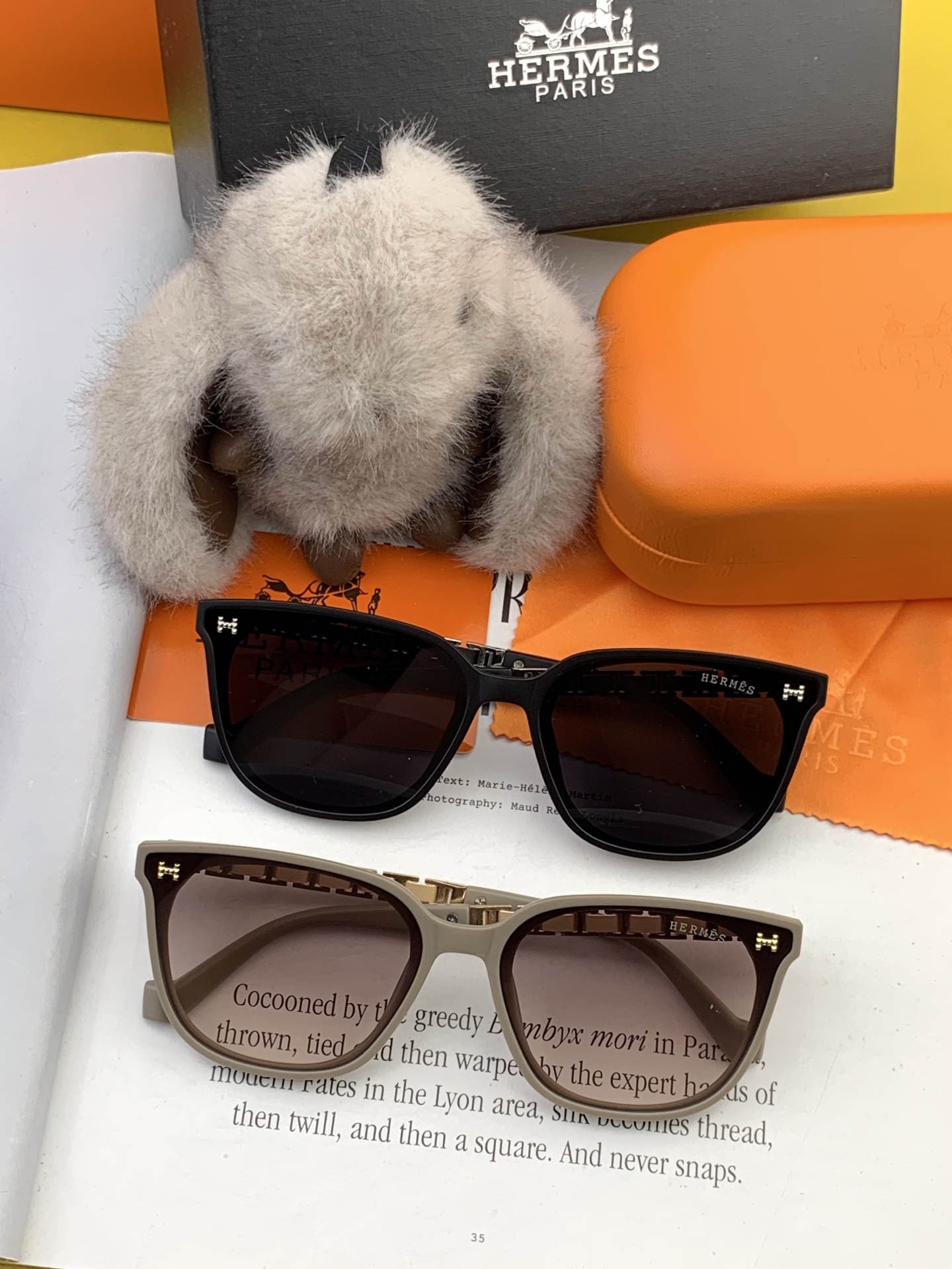 爱马仕 经典的方框设计，不挑脸型，无论搭配大衣还是连衣裙都非常显气质镜片预防紫外线 型号：H9302