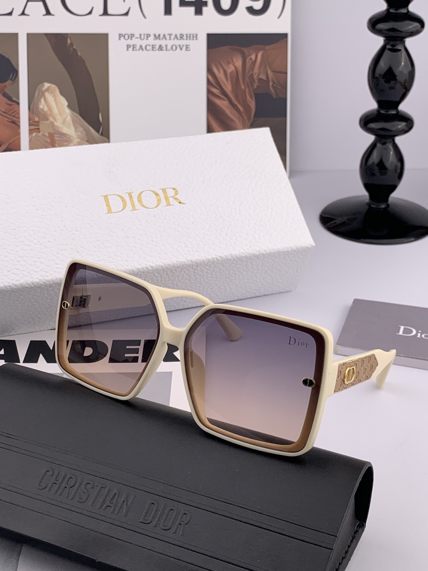 🔺 【DIOR-迪奥】开春新款 潮流爆款 时尚方框太阳镜 高品质 佩戴舒适 网红潮款墨镜 型号：D377