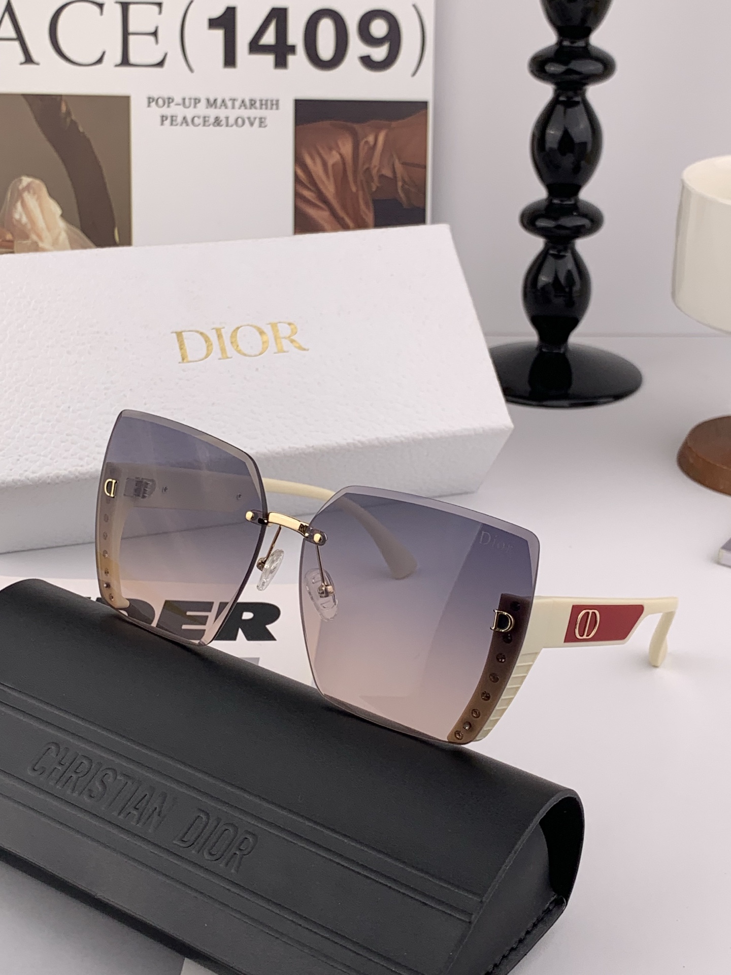 🔺 【DIOR-迪奥】开春新款 潮流爆款 时尚方框太阳镜 高品质 佩戴舒适 网红潮款墨镜 女士高清太阳镜