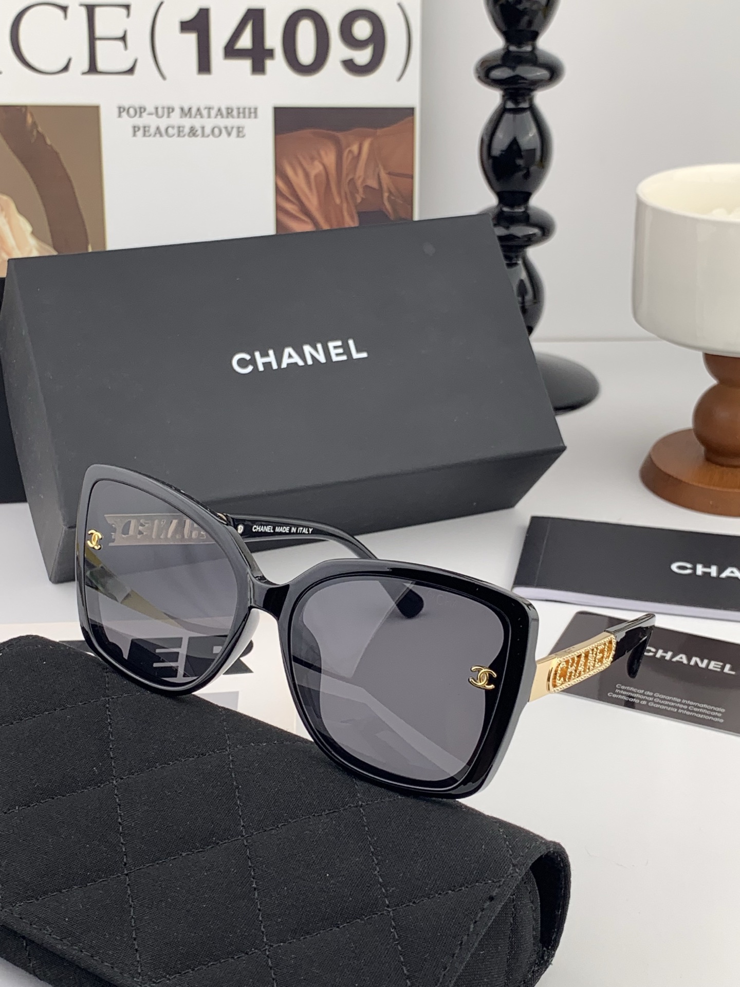 🔺CHANEL🔻早春新款，众多明星同款[色]香奈儿‼️‼️新款大框墨镜 ，🌈🌈宝丽来超清太阳镜🔝🔝型号：