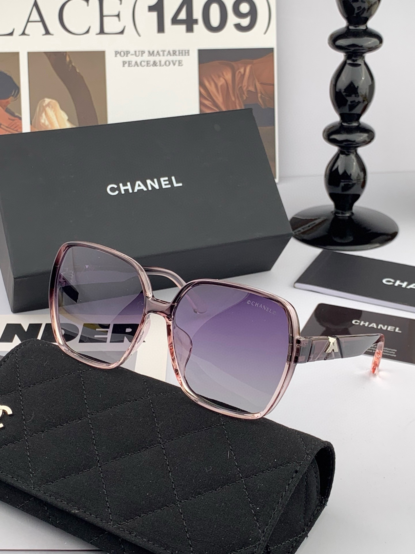 🔺 【香奈儿】开春新款 潮流爆款 时尚方框偏光太阳镜 高品质 佩戴舒适 网红潮款墨镜 型号：CH5108