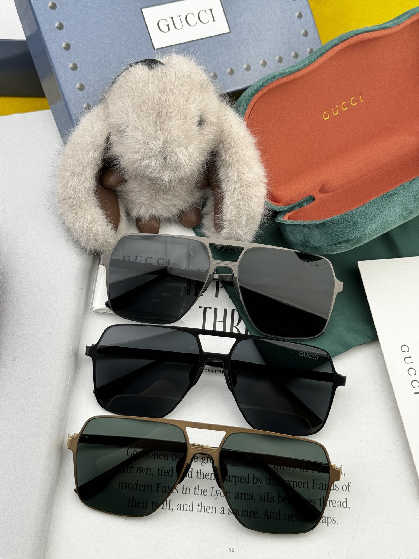 GUCCI 男款炫彩飞行员偏光太阳镜 ❤️材质：高清尼龙加厚卡槽高清偏光镜片 🌹无边框镜架💕颜👍型号：G