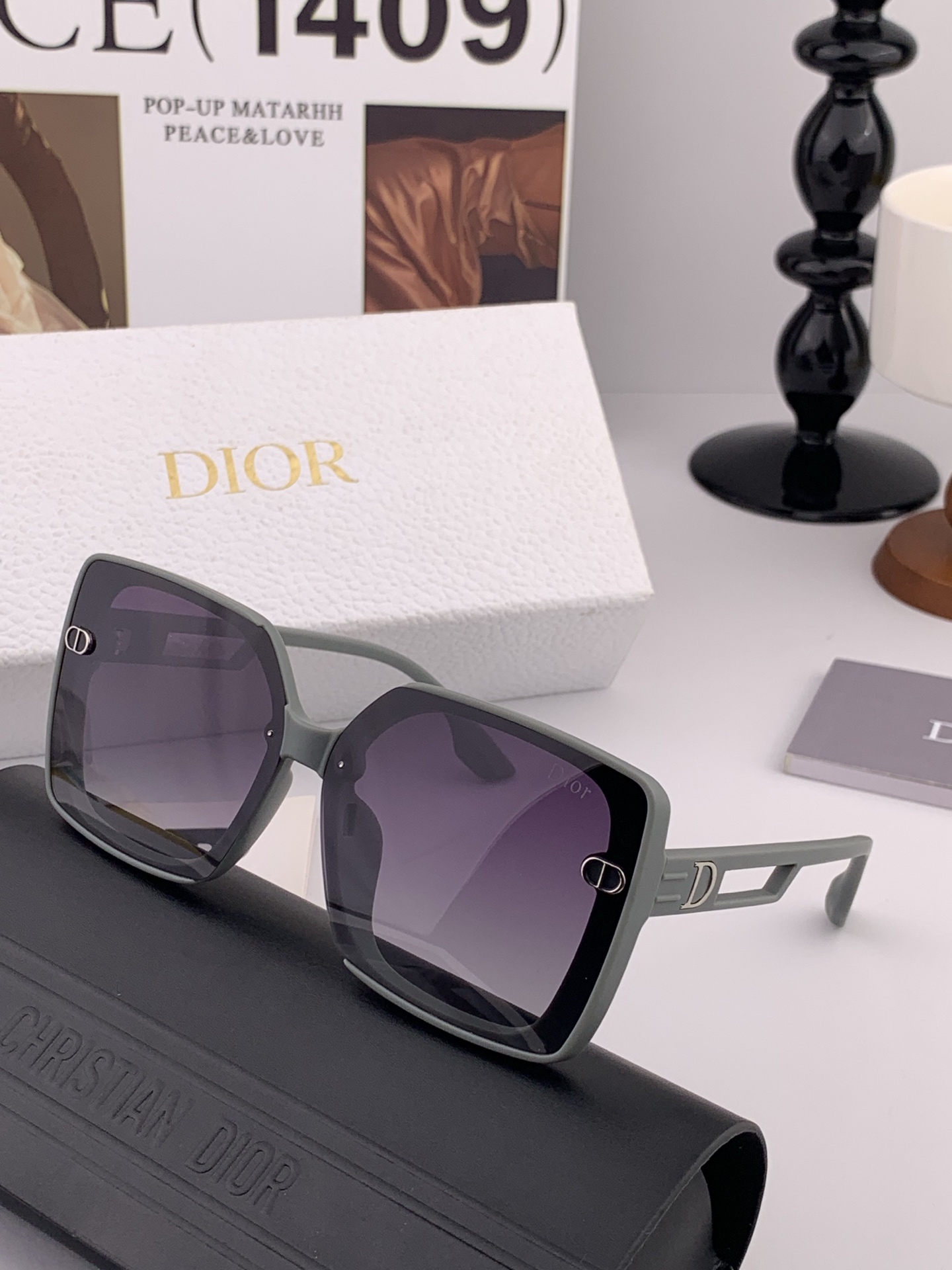 🔺 【DIOR-迪奥】开春新款 潮流爆款 时尚方框偏光太阳镜 高品质 佩戴舒适 网红潮款墨镜 女士高清偏