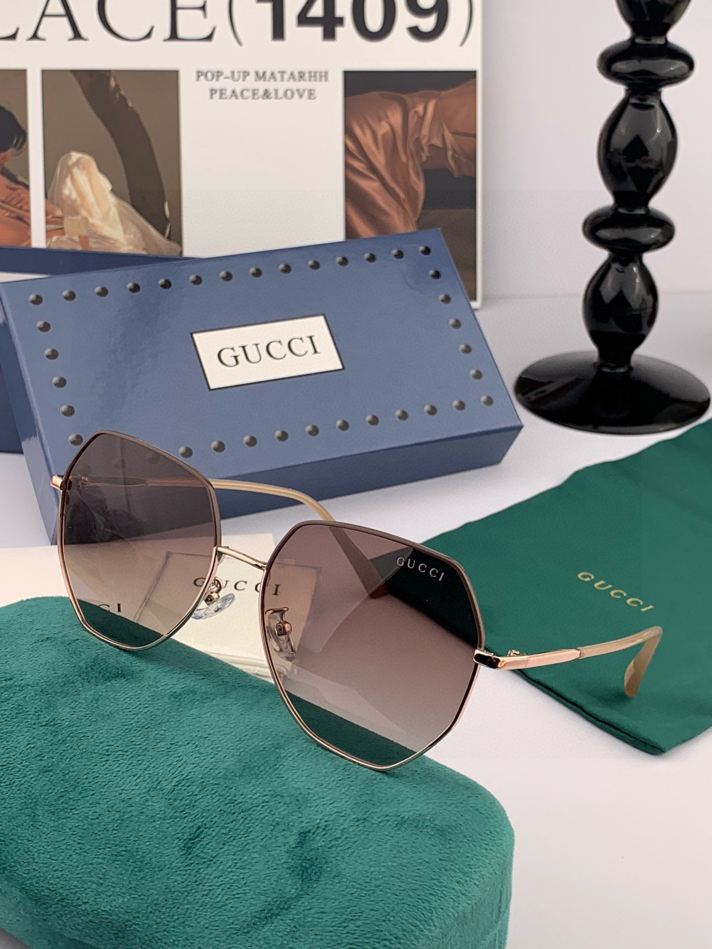 🔺 【GUCCI-偏光太阳镜】开春新款 潮流爆款 时尚圆框偏光太阳镜 高品质 佩戴舒适 网红潮款墨镜 女