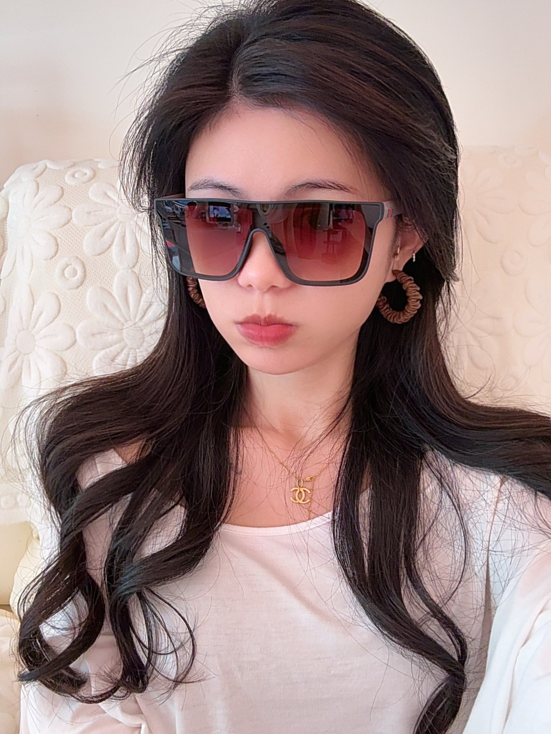 Gucci 。 高品质男女款墨镜 👍 。 开车钓鱼都可 。百搭显瘦墨镜韩版男士飞行员大框司机开车防紫外线