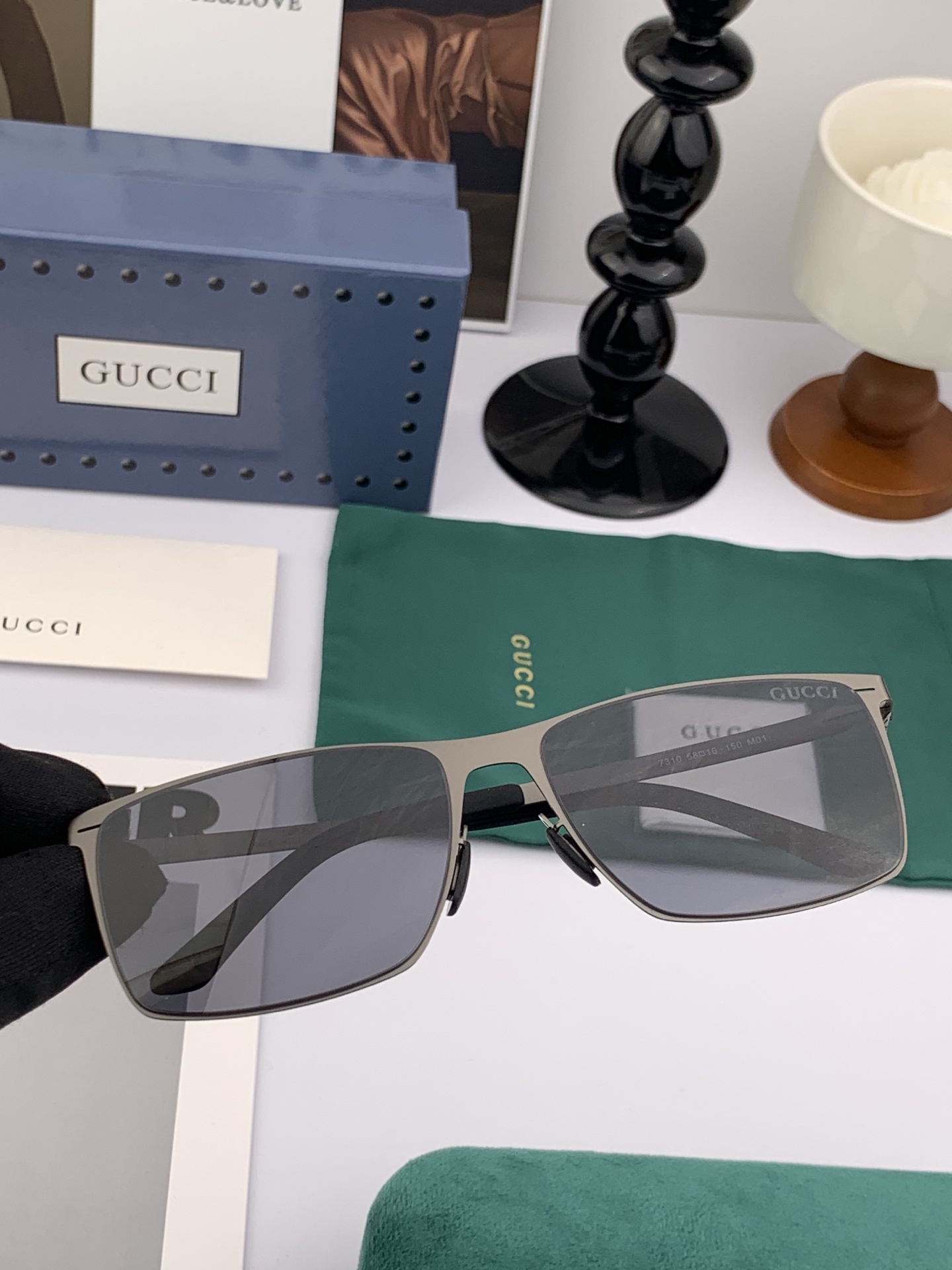 GUCC*新款男女情侣款太阳iP电镀永不褪色 卖点：超轻超有弹性整幅眼镜无螺丝重要的是压不坏、镜片：高清