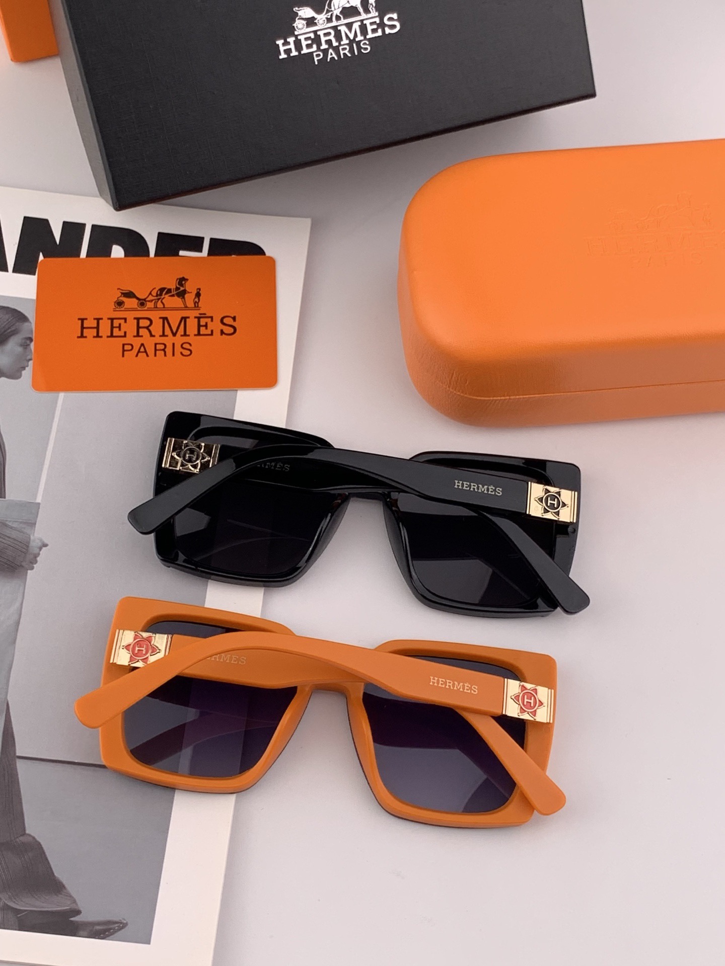 新款 爱马仕女士偏光太阳镜🕶️ 宝丽来高清镜片🎉高品质TR-90镜框 时尚百搭！型号：H6888