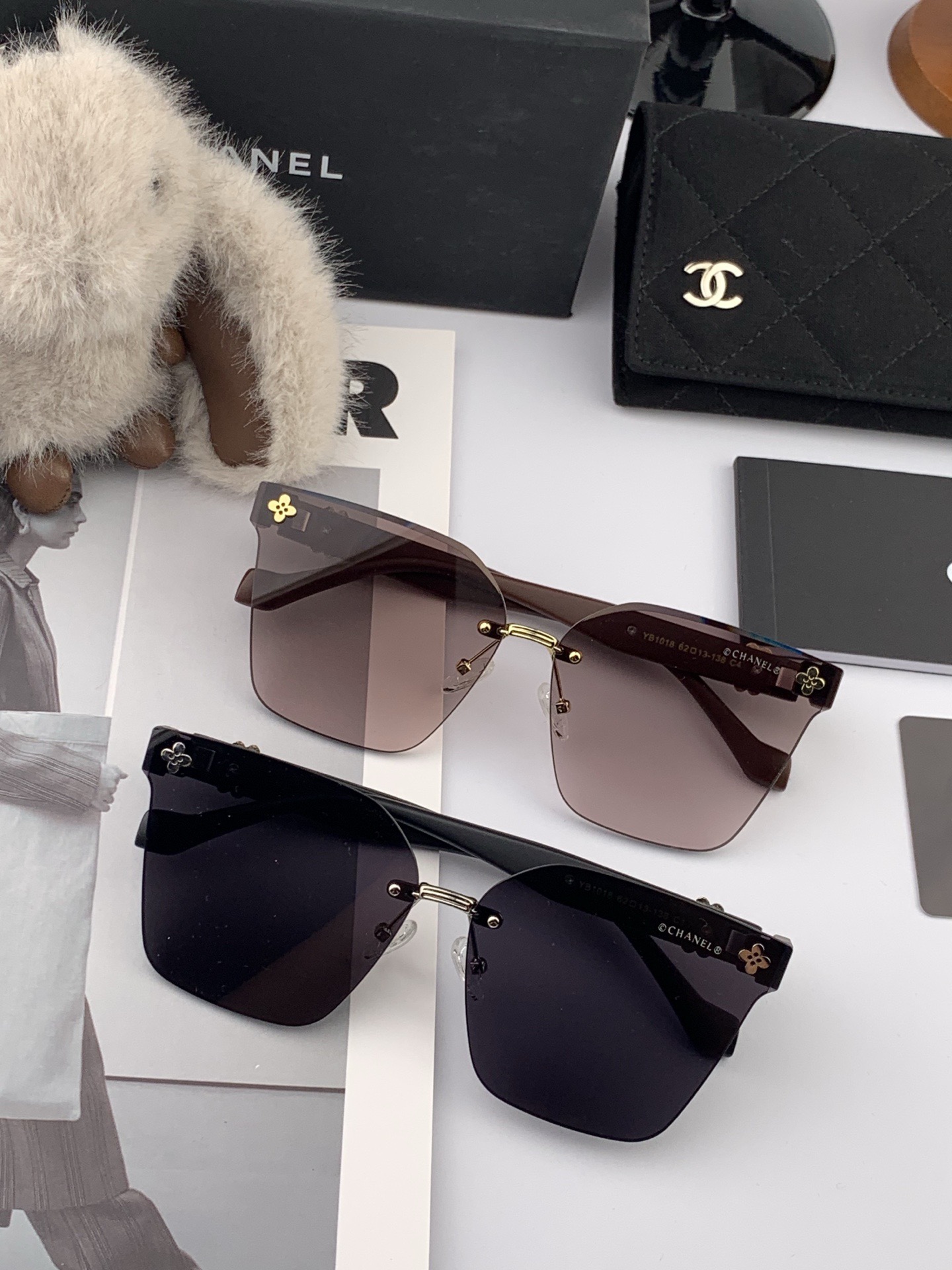 🔺 【香奈儿】开春新款 潮流爆款 时尚方框太阳镜 高品质 佩戴舒适 网红潮款墨镜 女士高清加厚偏光太阳镜