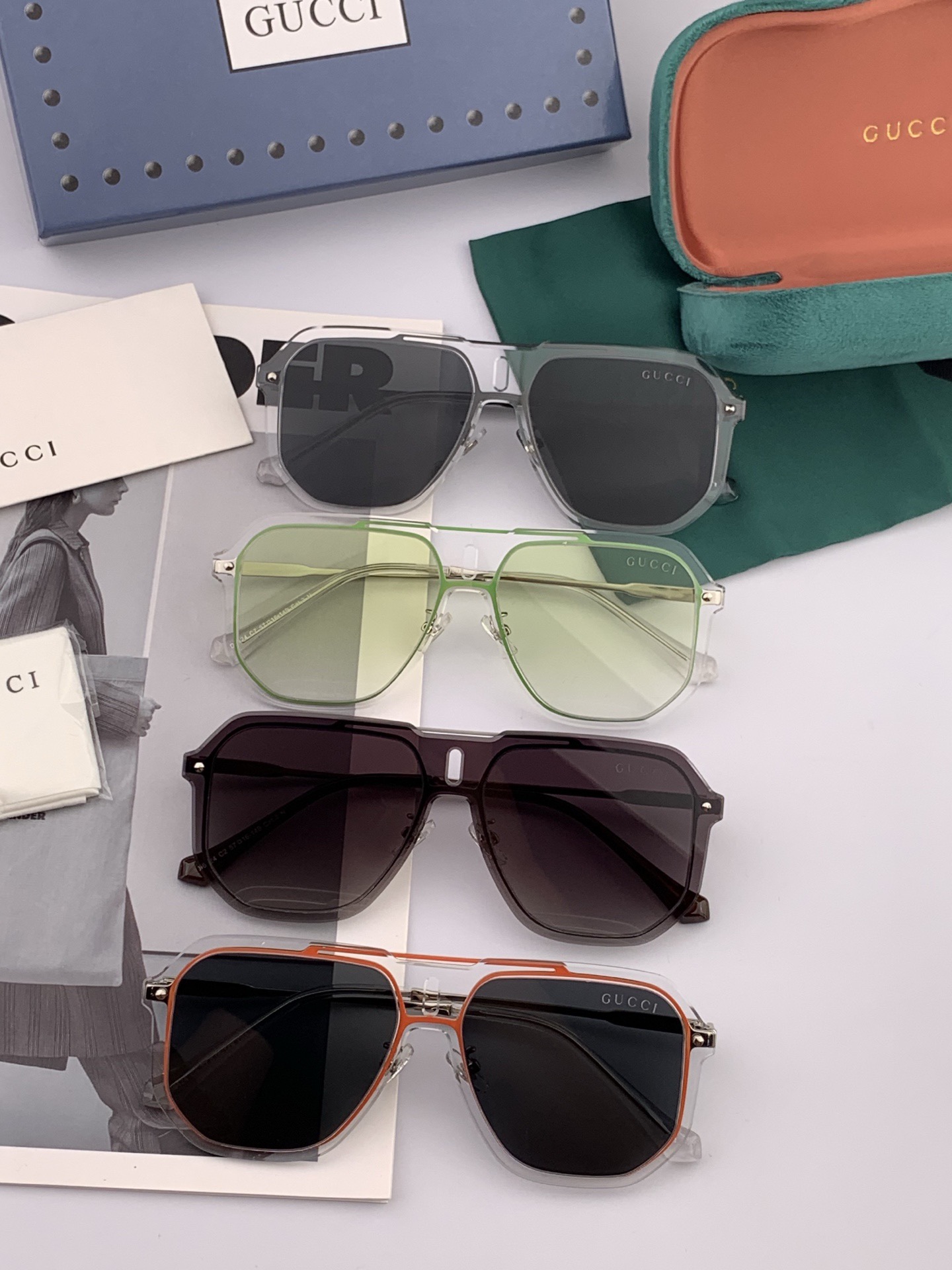 GUCC* 2026 新款男女情侣款太阳iP电镀永不褪色 卖点：超轻超有弹性整幅眼镜片：高清尼龙偏光镜片