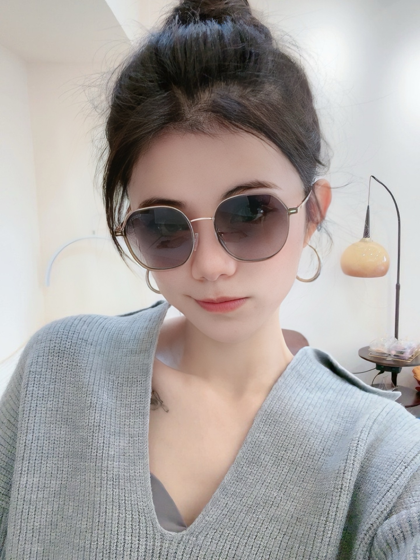 【偏光系列太阳镜】🎈原版出货香奈儿网红超爆款💙经典奢华全球风[强][酷][亲亲] 时尚圆框太阳镜[得意]