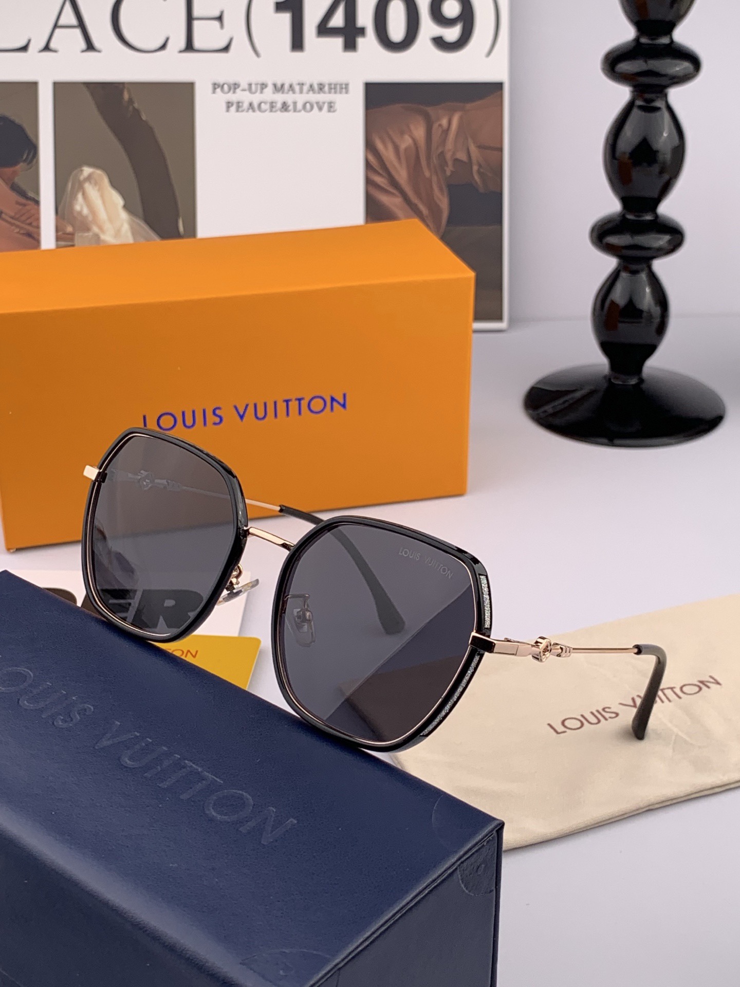 LV 太阳镜潮品官网模特同款 [玫瑰][玫瑰]四叶草🍀精致个性设计简约时尚 高品质值得拥有绝对潮爆整个夏