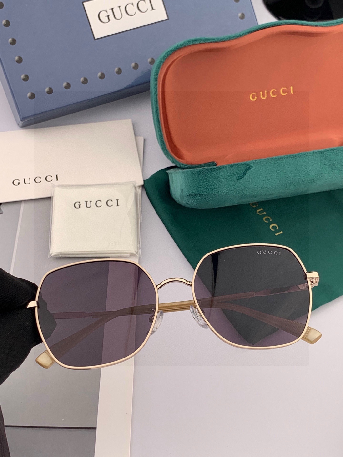 🔺 【GUCCI-偏光太阳镜】开春新款 潮流爆款 时尚圆框偏光太阳镜 高品质 佩戴舒适 网红潮款墨镜 女