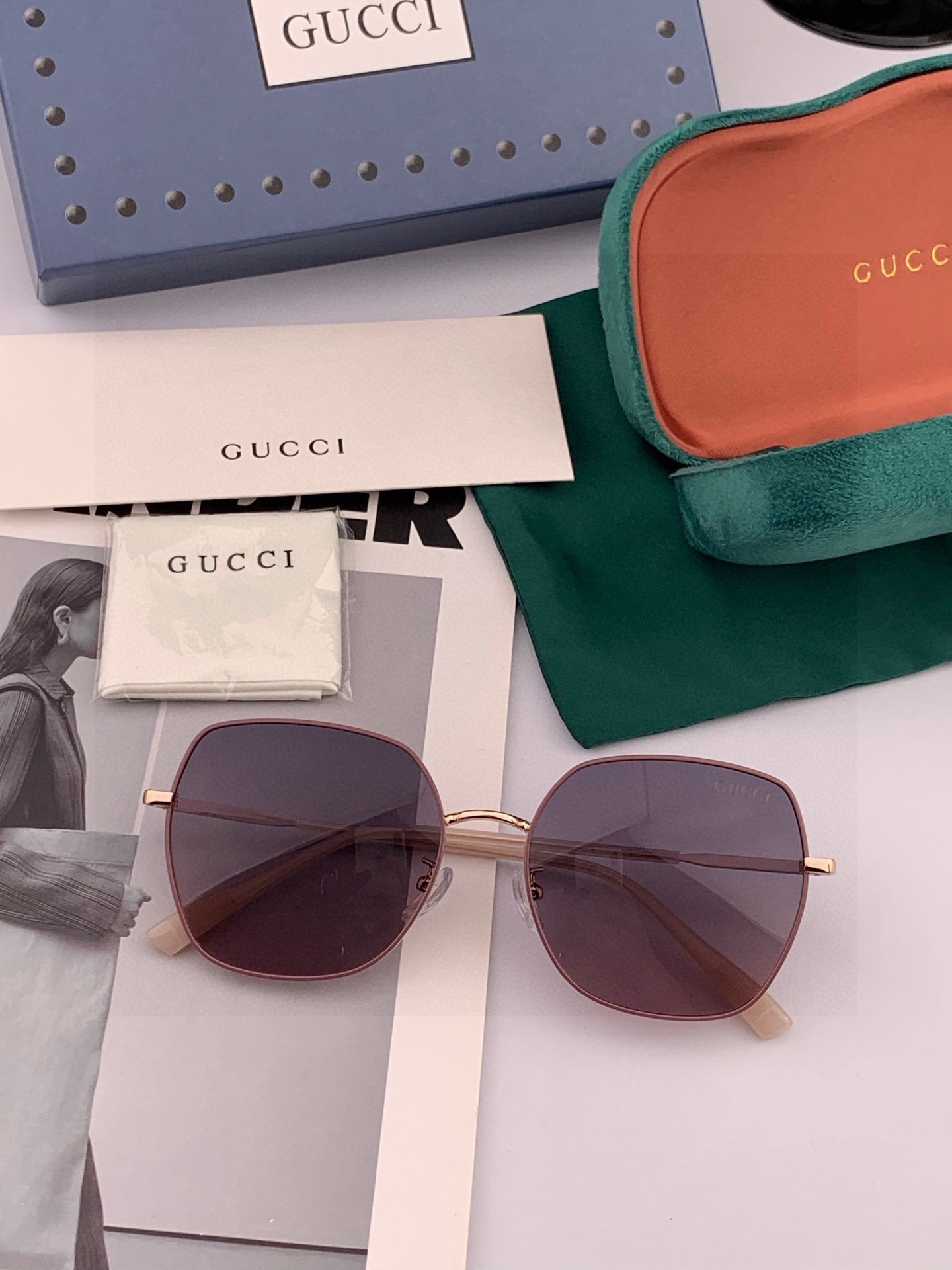 🔺 【GUCCI-偏光太阳镜】开春新款 潮流爆款 时尚圆框偏光太阳镜 高品质 佩戴舒适 网红潮款墨镜 女