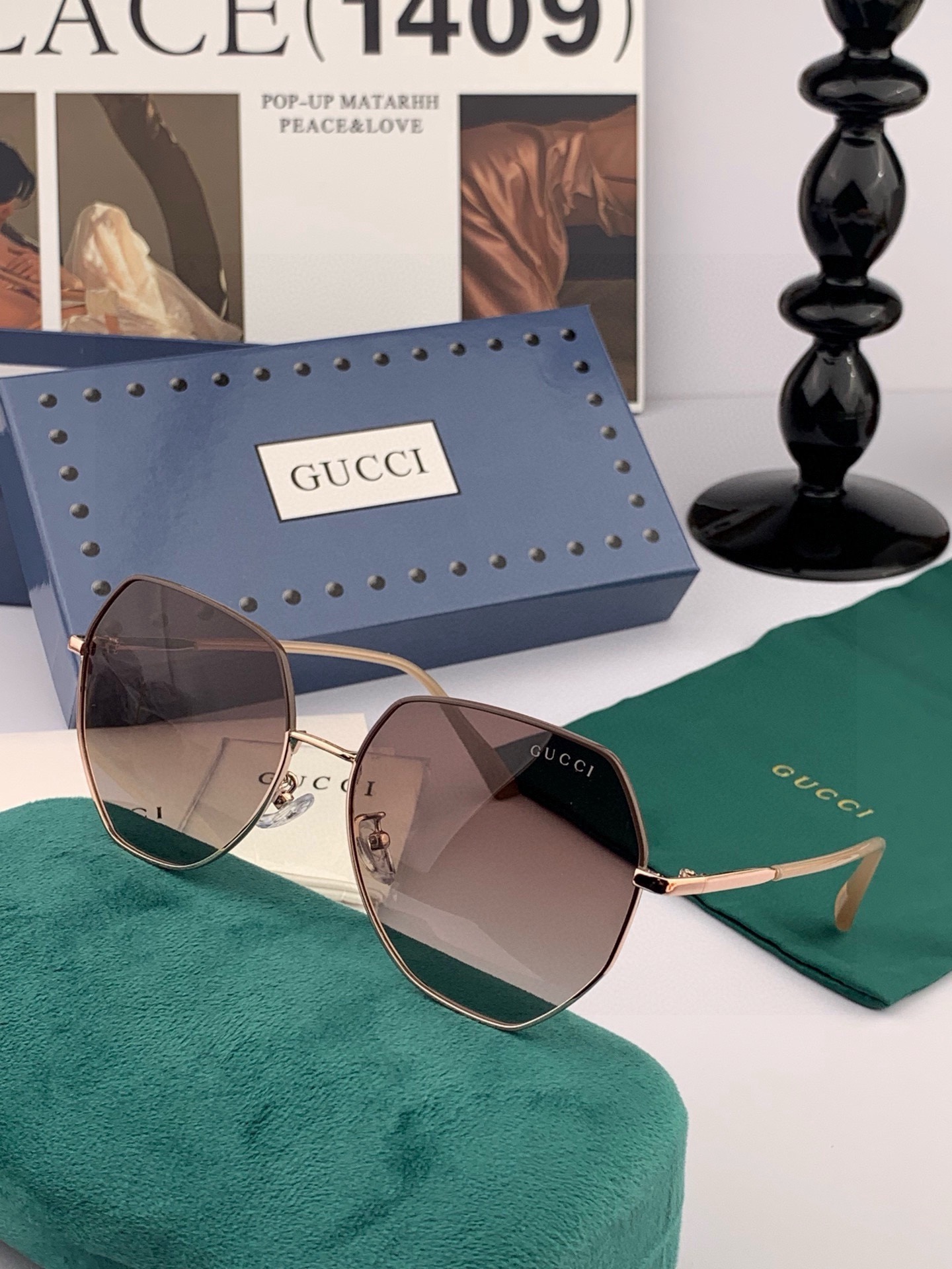 🔺 【GUCCI-偏光太阳镜】开春新款 潮流爆款 时尚圆框偏光太阳镜 高品质 佩戴舒适 网红潮款墨镜 女